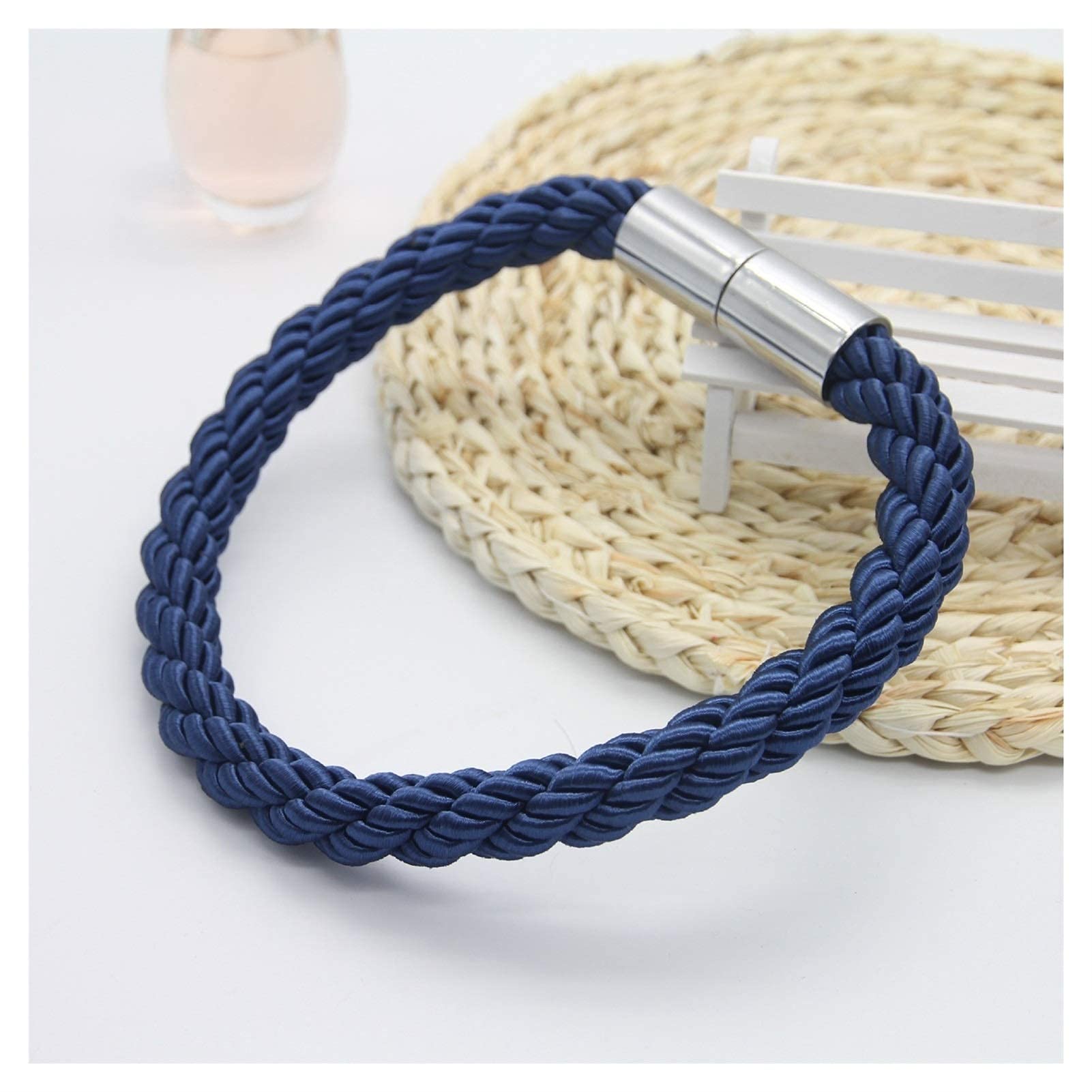 Boucle de Rideau, 2Pc Boucle de Rideau Magnétique Clip Rideau Attaché Corde Simple Boeuf Tendon Rideau Poinçon Gratuit Embrasse Rideau Accessoires Décor À La Maison Pour La Fixation De Rideau (Gris)