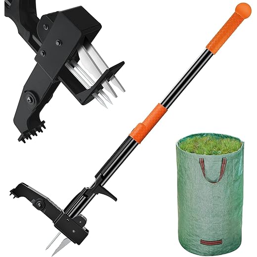 Grampa's Weeder - The Original Stand Up Weed Puller Tool with Long Handle - Made with Real Bamboo & 4-Claw Steel Head Design - Easily Remove Weeds Without Bending, Pulling, or Kneeling.