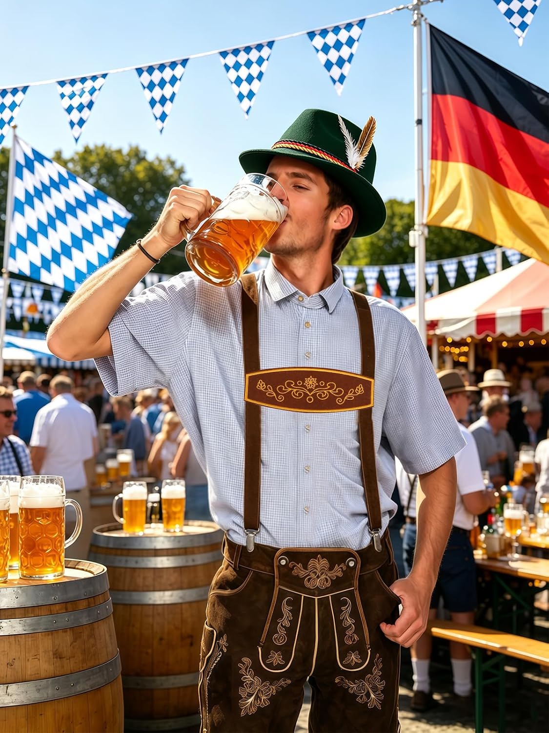4 Pcs Oktoberfest Costume Accessories Set for Men