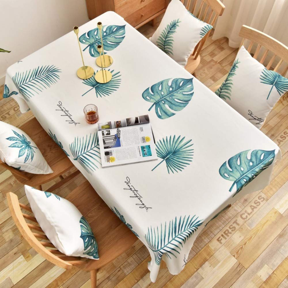 JUNJUN Round table cloth Tropical Plants Decorative Tablecloth European Style Green Color Dining Table Cover Table Cloth For Kitchen Home Decor Rectangular Placemat Double 13x18inch 32x45cm