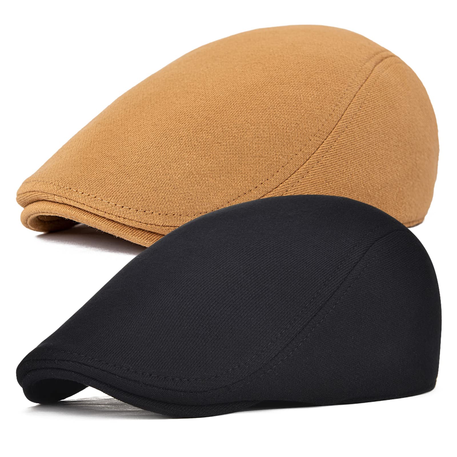 Men Cotton Newsboy Cap Soft Fit Cabbie Hat