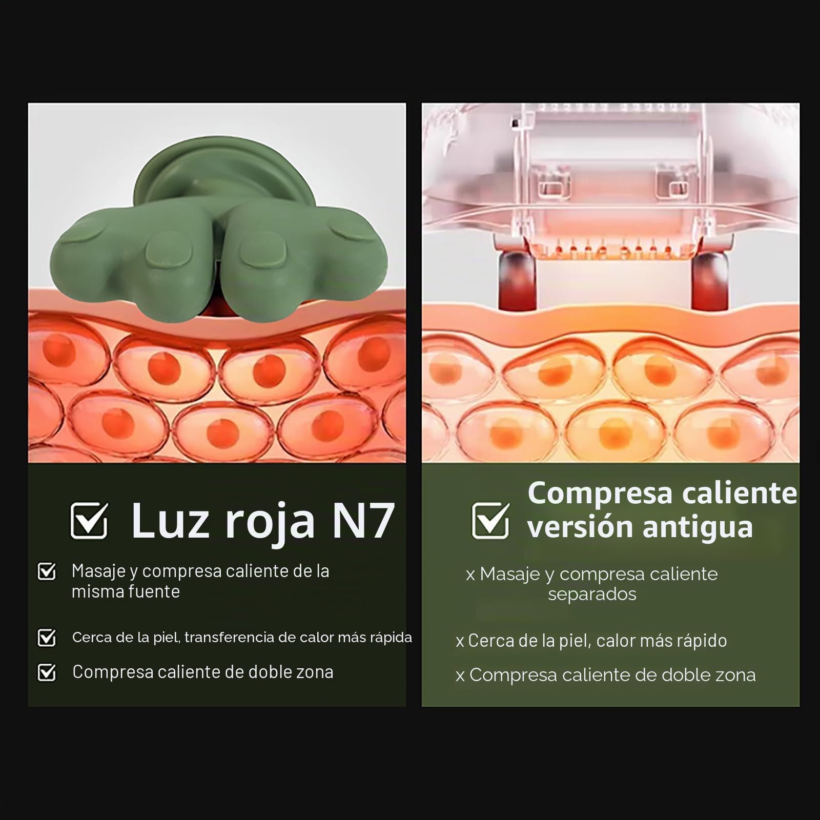 Masajeador Shiatsu Profesional para Cuello y Hombros, Masajeador de Tejido Profundo 4D con Calor