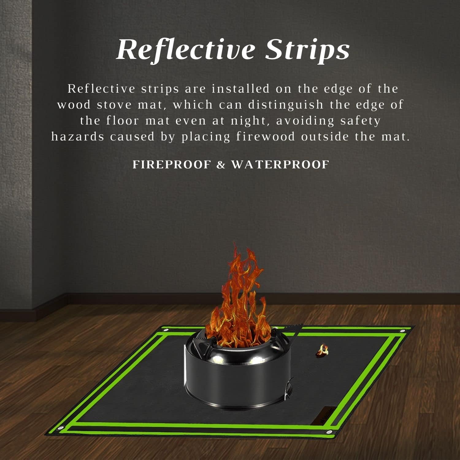 SoloWilder Wood Stove Mat 39" x 59" Fire Pit Grill Mat for Tent Stove Deck Patio Grass Lawn Campsite Insulation Protection