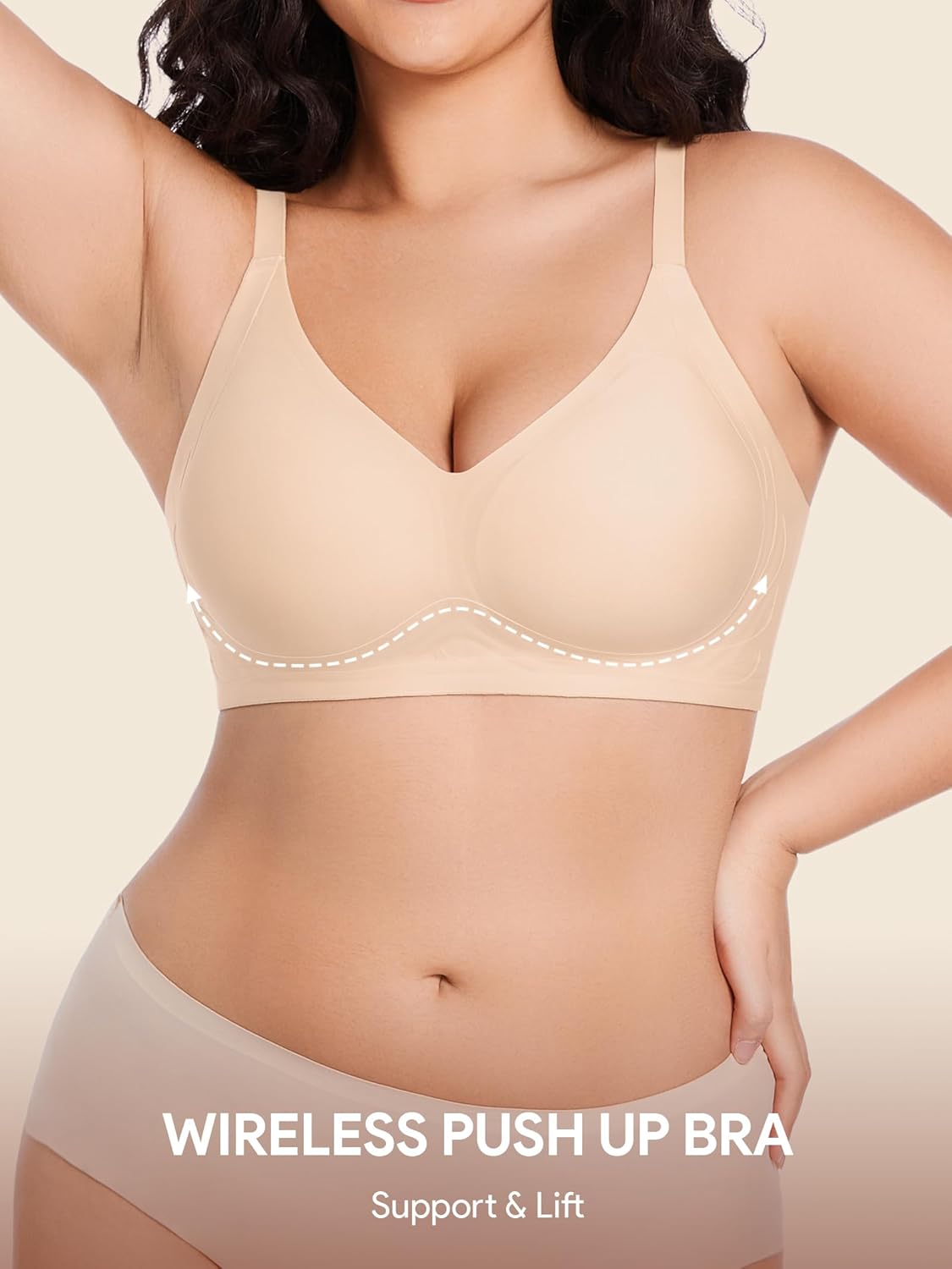 HBselect Jelly Bras for Women No Underwire Comfort Wireless Push Up Bras Seamless Tshirt Bralettes for Women - Image 3