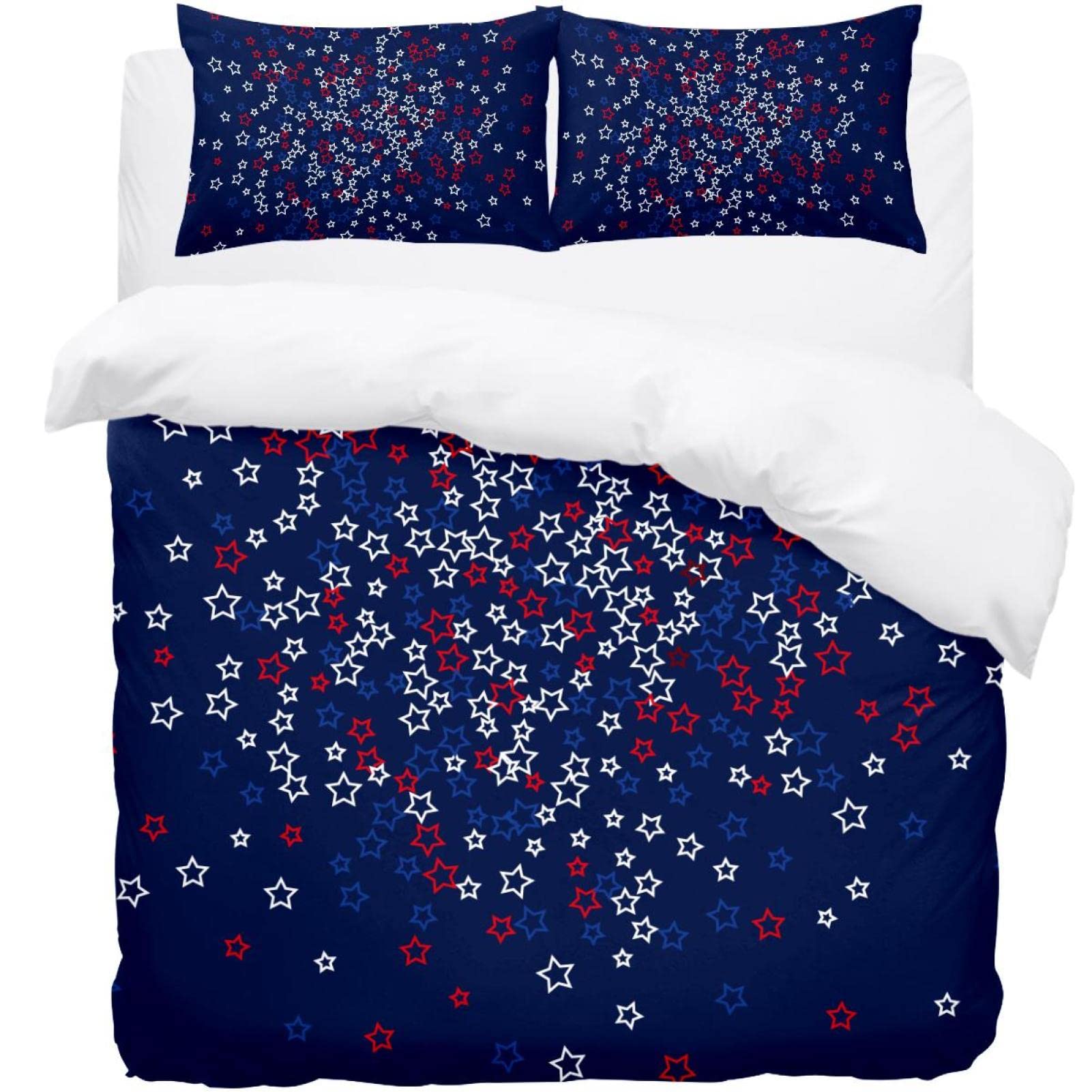 Housse de couette étoiles américaines bleu foncé pour sublimer l'ambiance de votre chambre