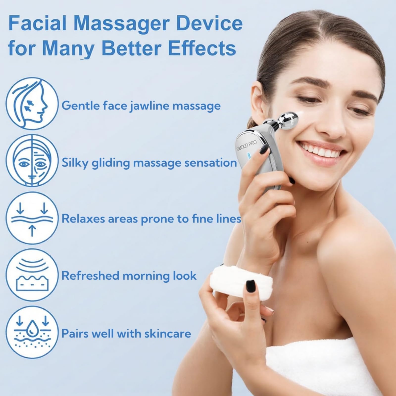 Electric Facial Massager Gentle Vibrating Face Roller Skincare Massage Tool