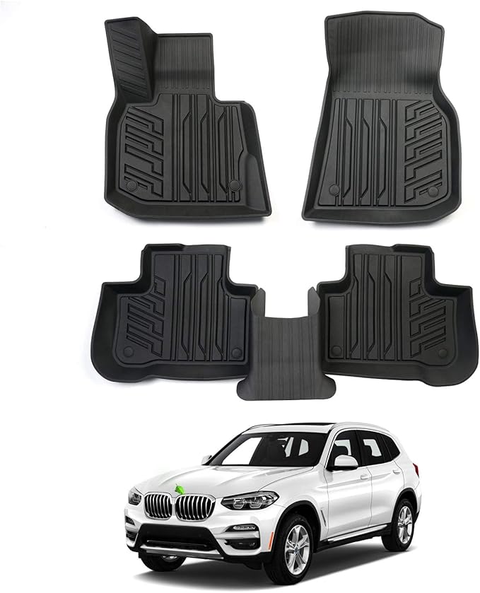 Powerty Compatible with Floor Mats BMW X3 X4 2018 2019 2020 2021 2022 2023 2 Row Liner Set All