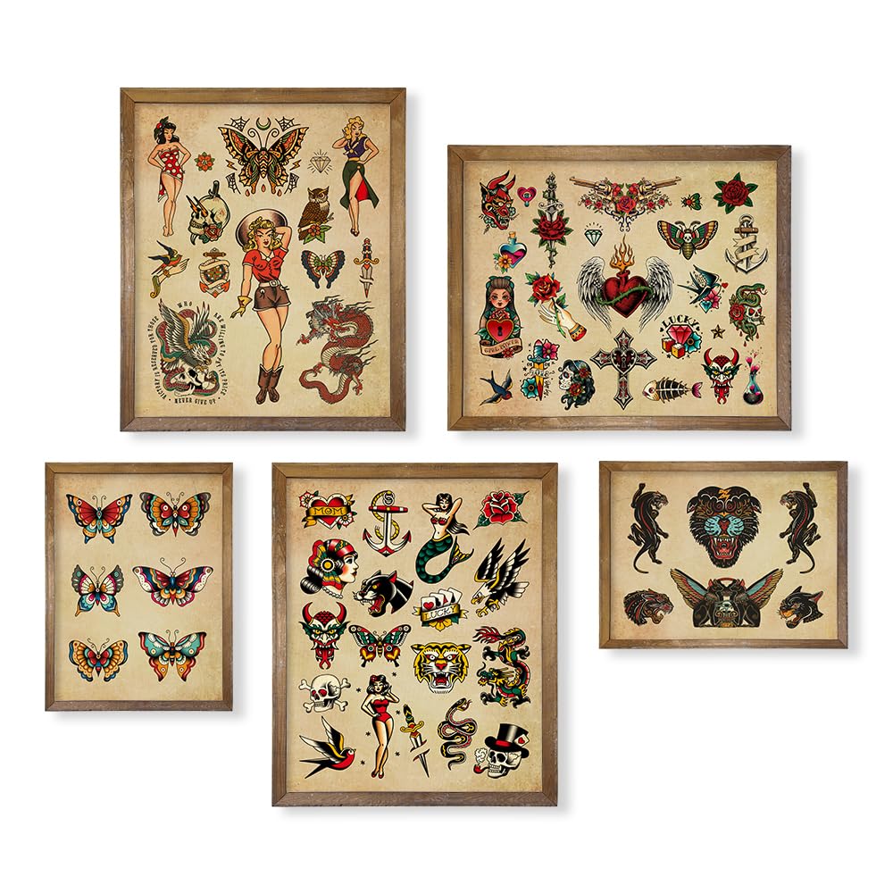 Tattoo Flash Wall Art & Decor Vintage Tattoo Poster