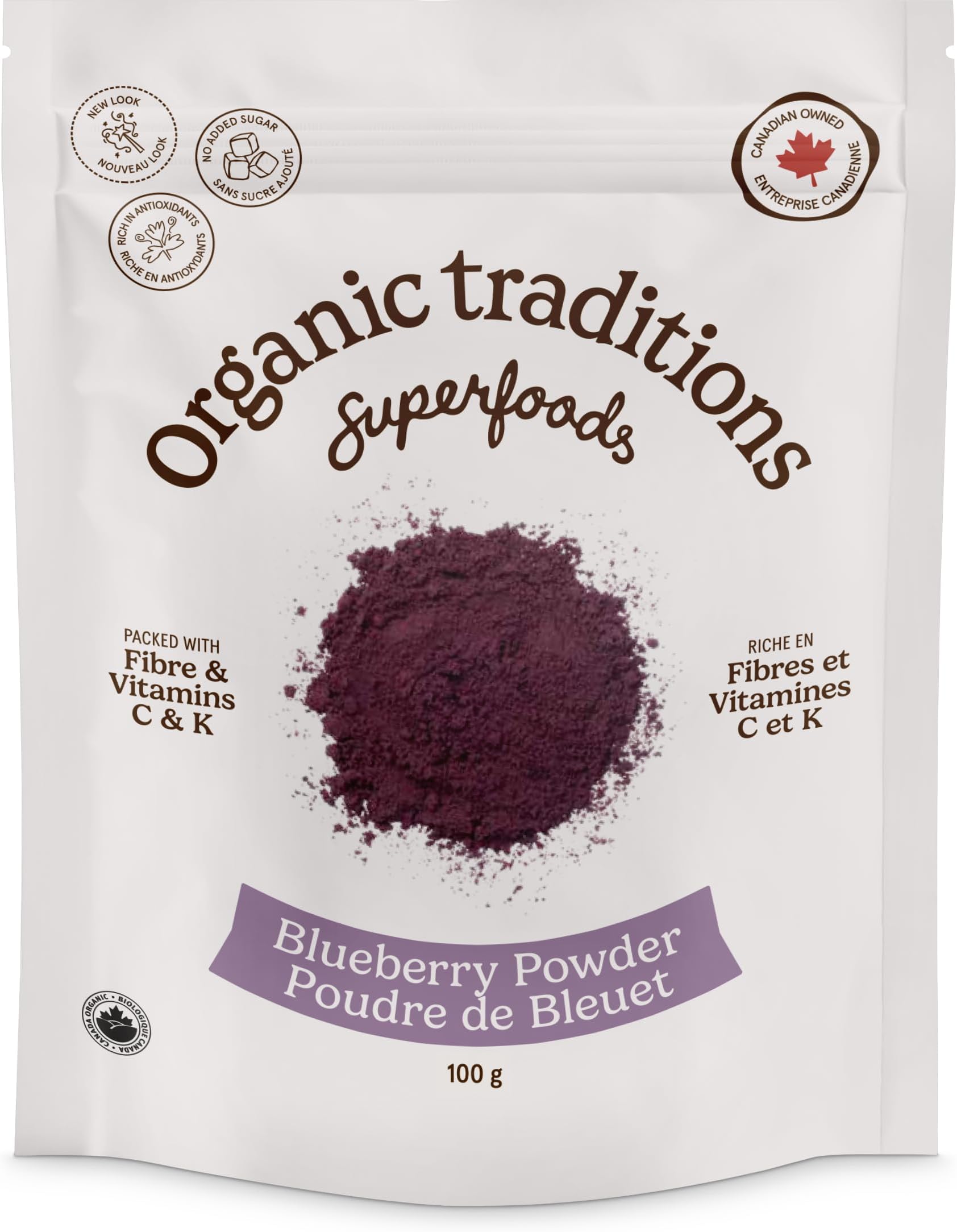 Organic Traditions Blueberry Powder | 100 g | Intense Blueberry Flavor | No Fillers, Flavors, or Sweeteners | USDA Organic