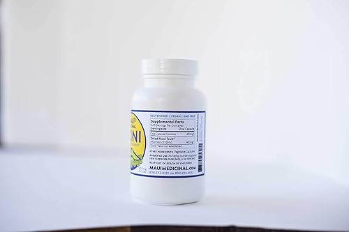 Miniatura 2 de Maui Medicinal Herbs Noni 240 cápsulas vegetales (2 botellas 120 Vcaps por botella)  400 mg por cápsula fruta entera orgánica (240)