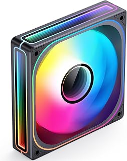 JONSBO ZB-120B PC Case Fan, Silent Computer Fan with Axis & 4-Sides Infinity Mirror Fan 2400RPM,3Pin ARGB, 4Pin PWM Integrated M&F Head,3Pin ARGB, 28MM Thick,Black