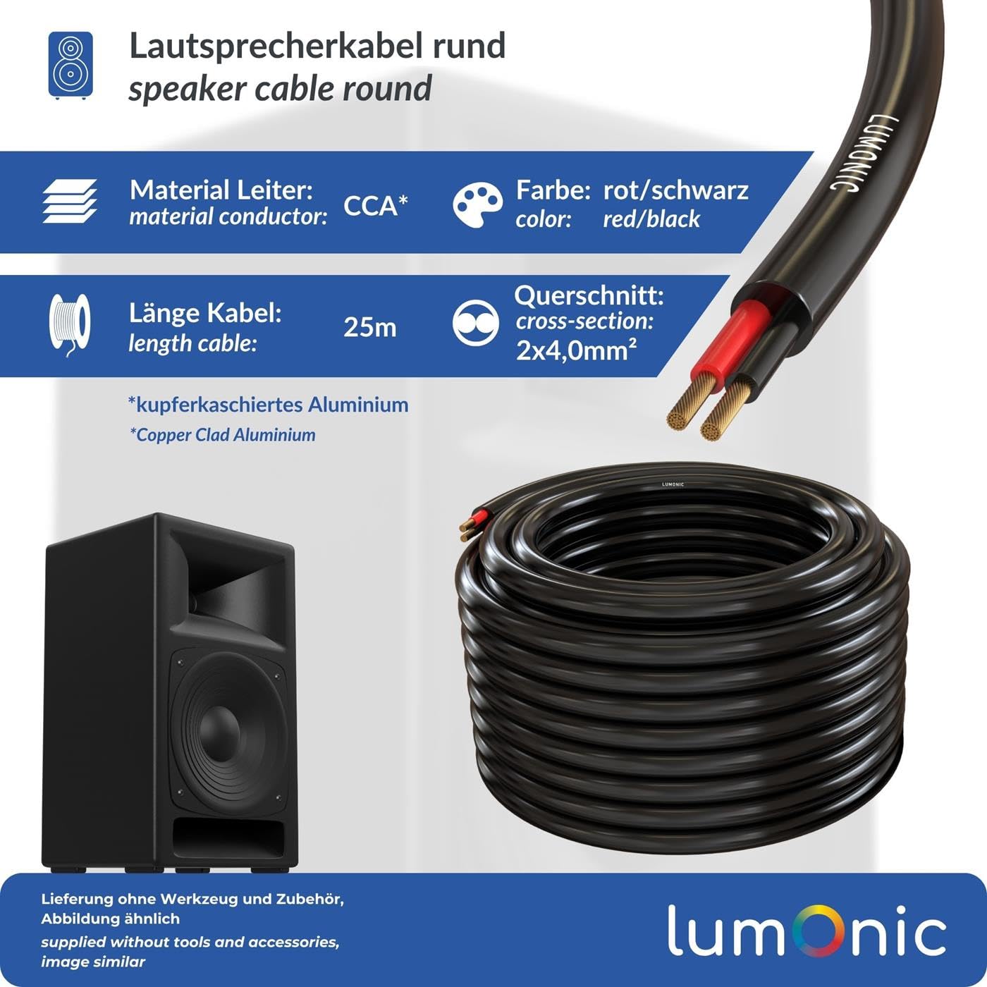Luidsprekersnoer 2x0,35 mm² grijs 5 m kopen