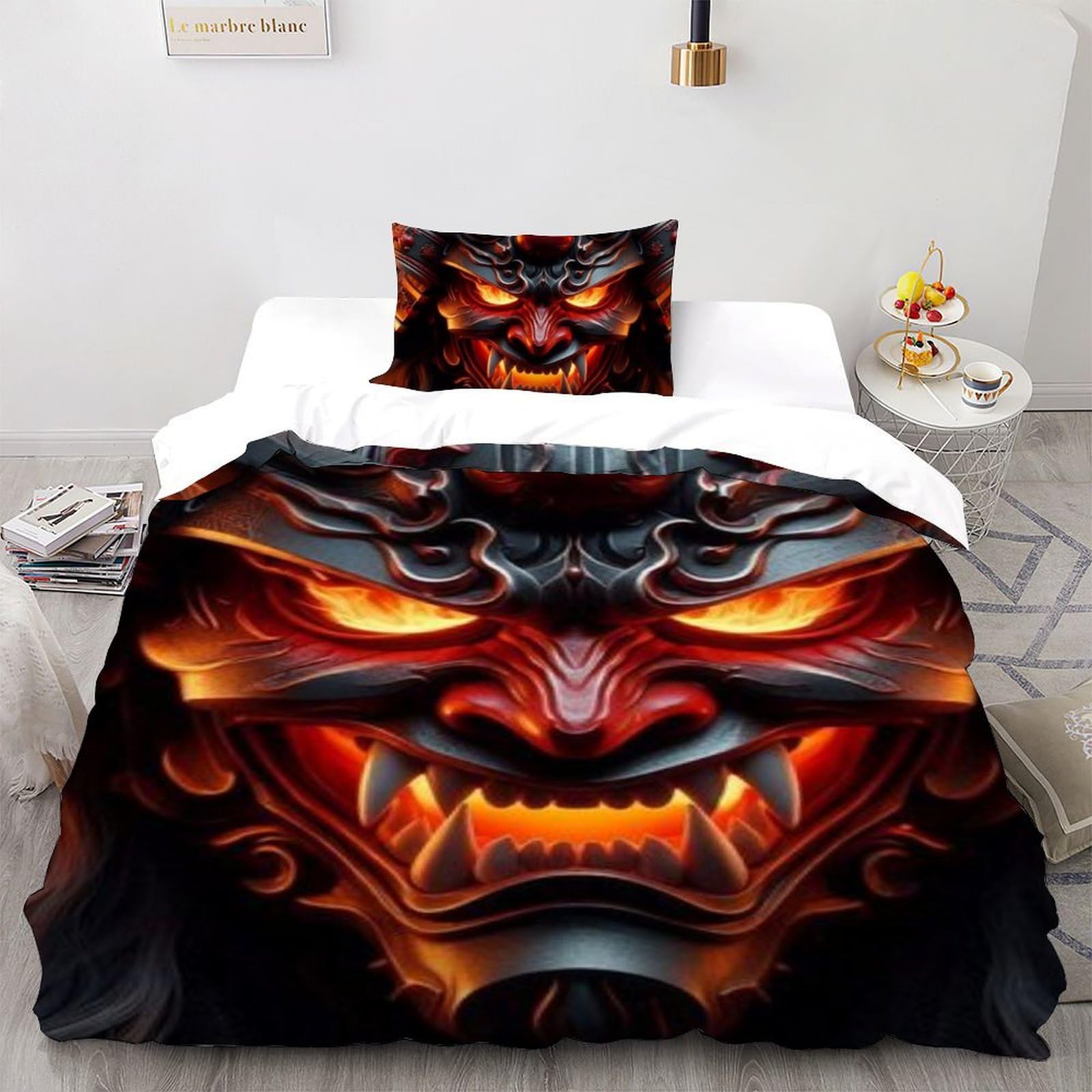 Housse de couette single ninja avec taie d'oreiller en microfibre imprimée 3D