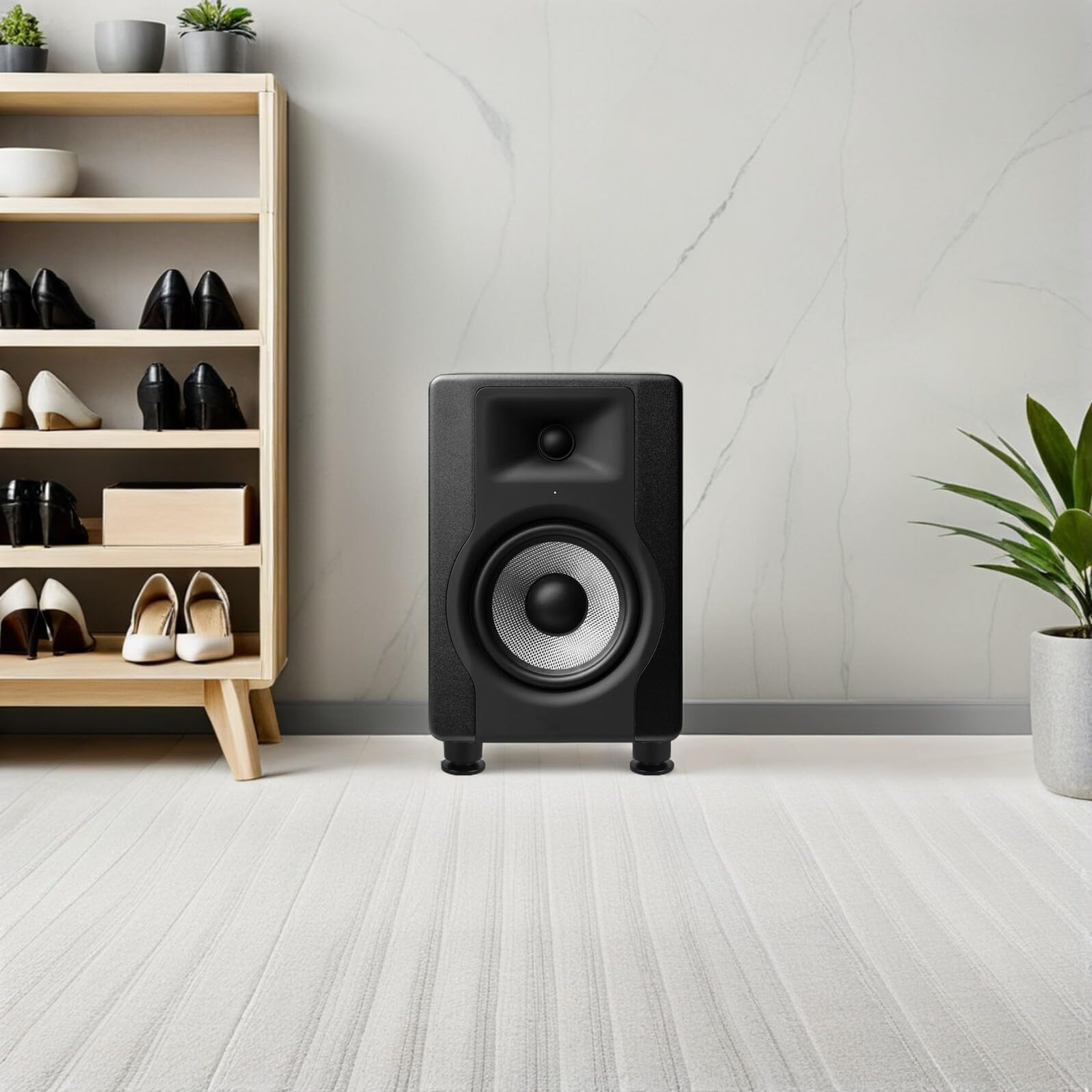 Veemoon 4 Piedini Antivibrazione per Altoparlanti Audio Cuscinetti Isolanti a Punta in Nero Piedini Ammortizzanti per Ricevitori e Giradischi Riduzione Vibrazioni per Sistemi Hifi e