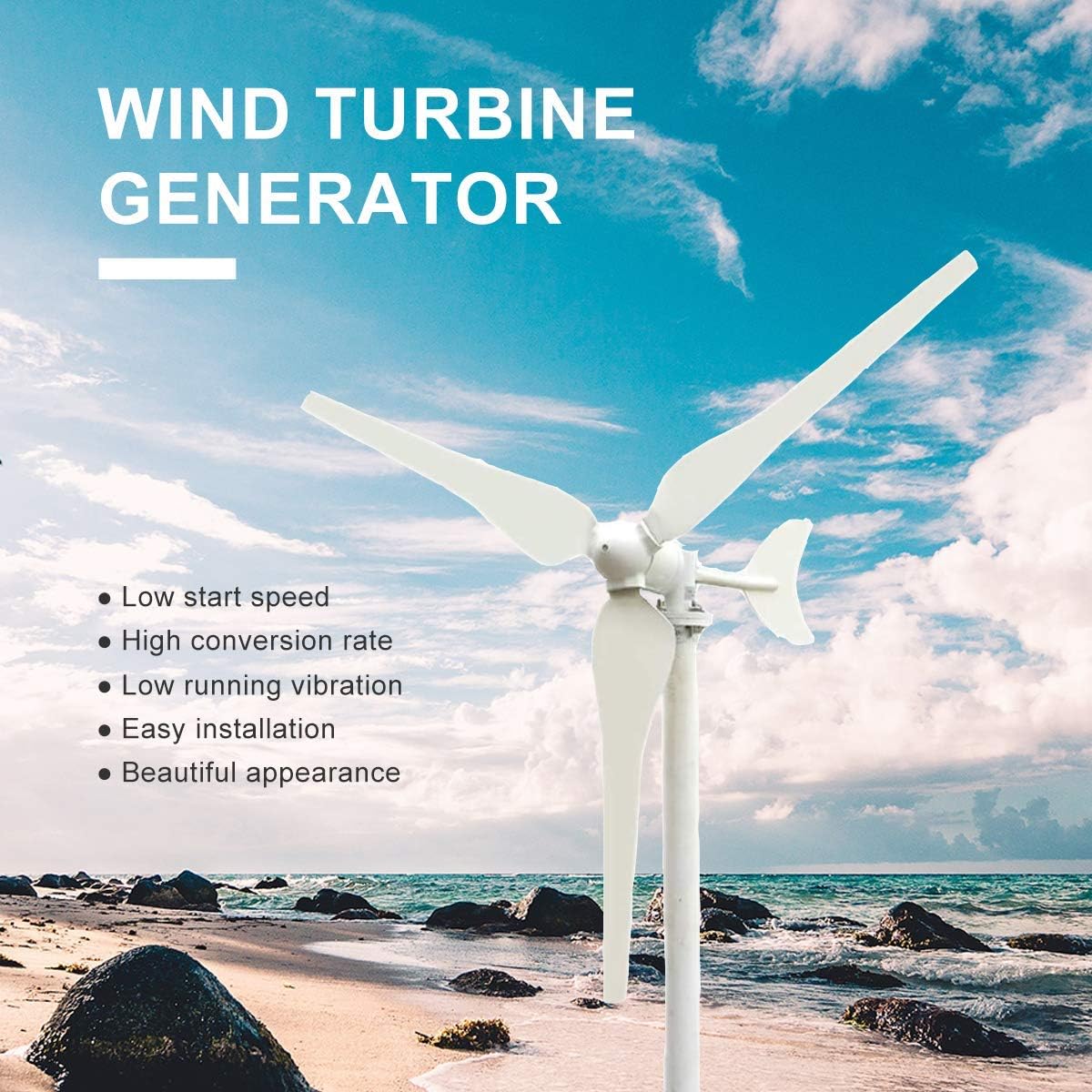 500W Solar Panel Wind Turbine Kit: 100W Wind Turbine Generator + 4pcs 100W Flexible Solar Panel(Bump Surface) + Wind Controller + Solar Charge Regulator + Extension Cables