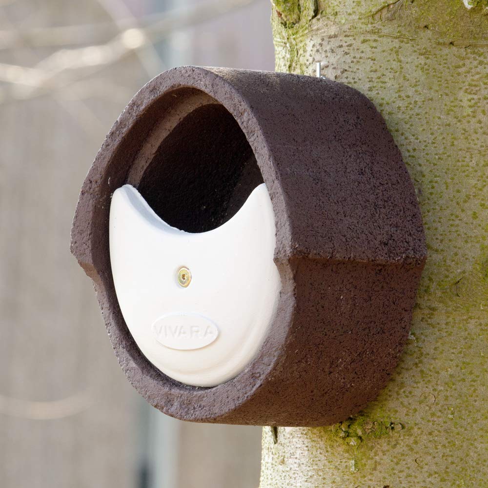 CJ Wildlife Nistkasten – Vogelnistkasten für draußen wetterfest – Holzbeton Woodstone Braun – für Rotkehlchen Zaunkönige – langlebig, isoliert, atmungsaktiv