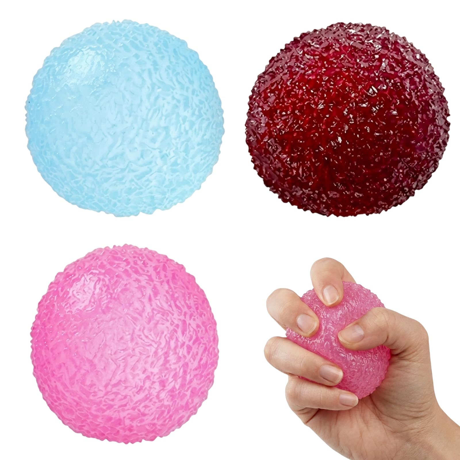 3PCS Water Squishy, Fuzz Ball Squishy,Play Tools for Daily Leisure,