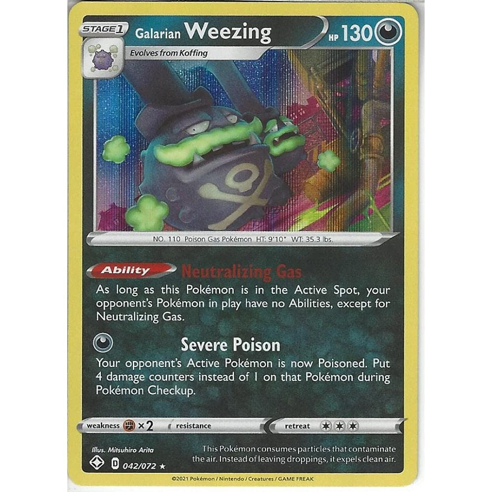 Pokemon 042/072 Weezing de Galar | Rare Holo Card