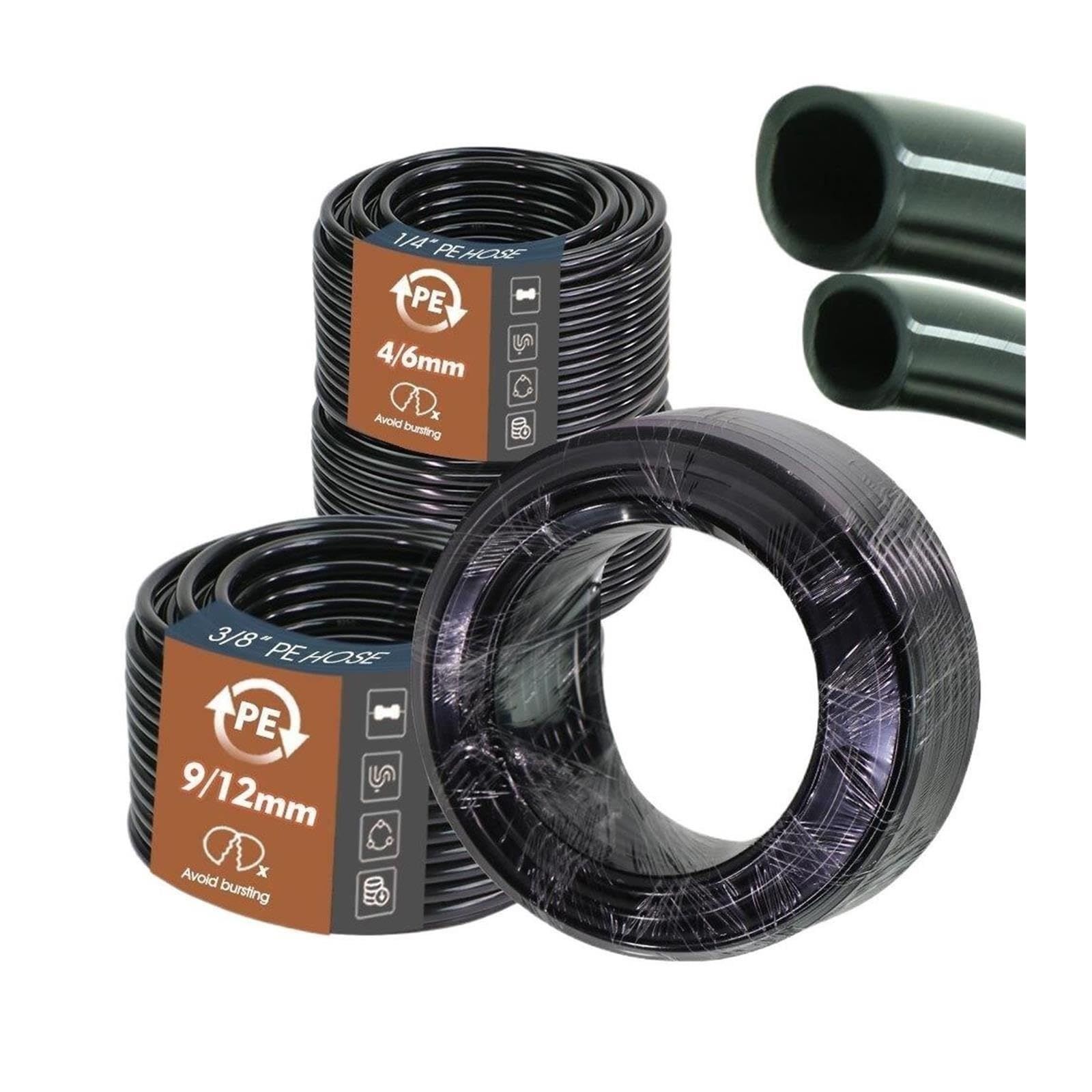 Tuyau D'irrigation Goutte À Goutte En PE(4-6mm-PE Hose,30m (98.4ft))