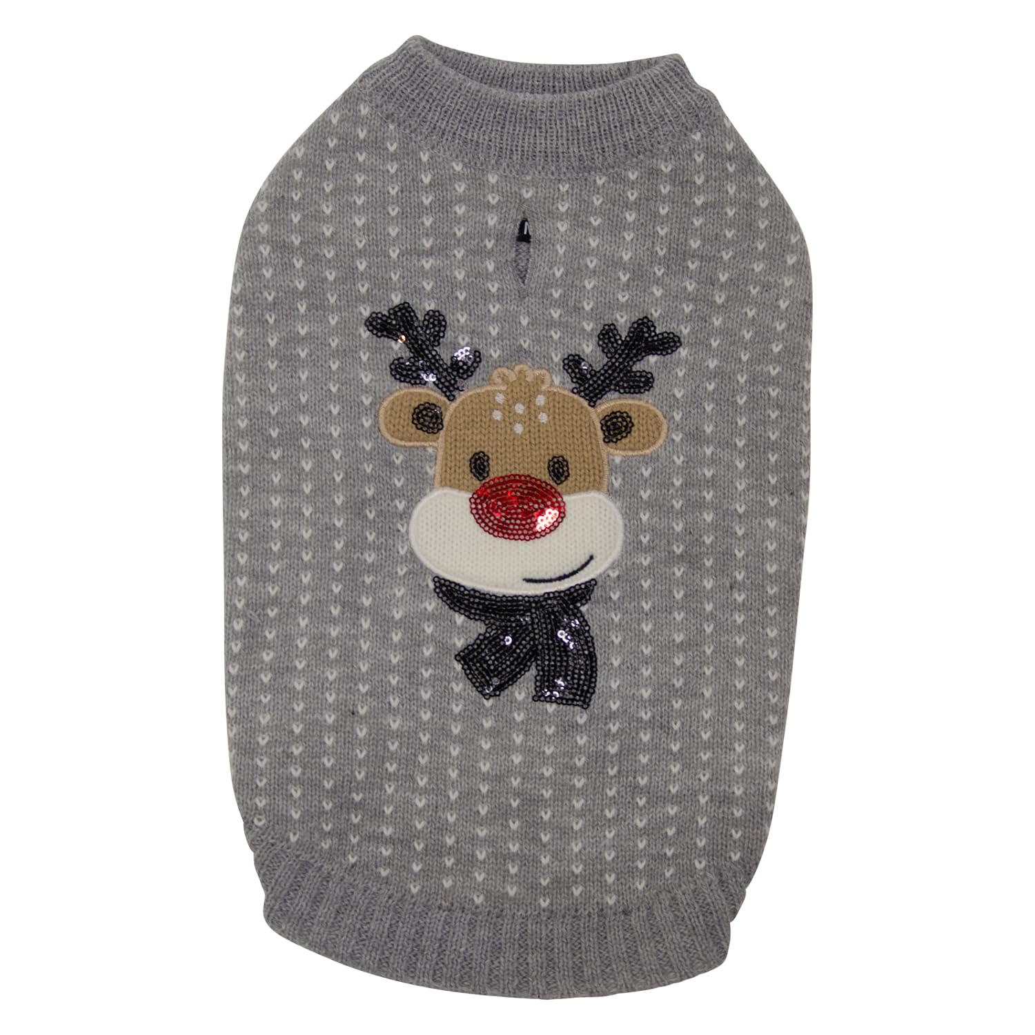 Pull de noël pour chien Jack and Vanilla 5Th Avenue Dogwalk tricot gris XS