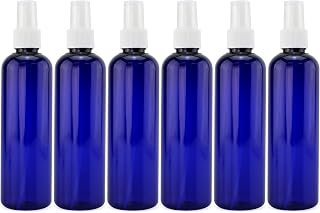 Cornucopia Brands 8oz Blue Plastic Spray Bottles with White Fine Mist Atomizers (Pack of 6) for DIY Home Cleaning, Aromatherapy, Beauty Care
