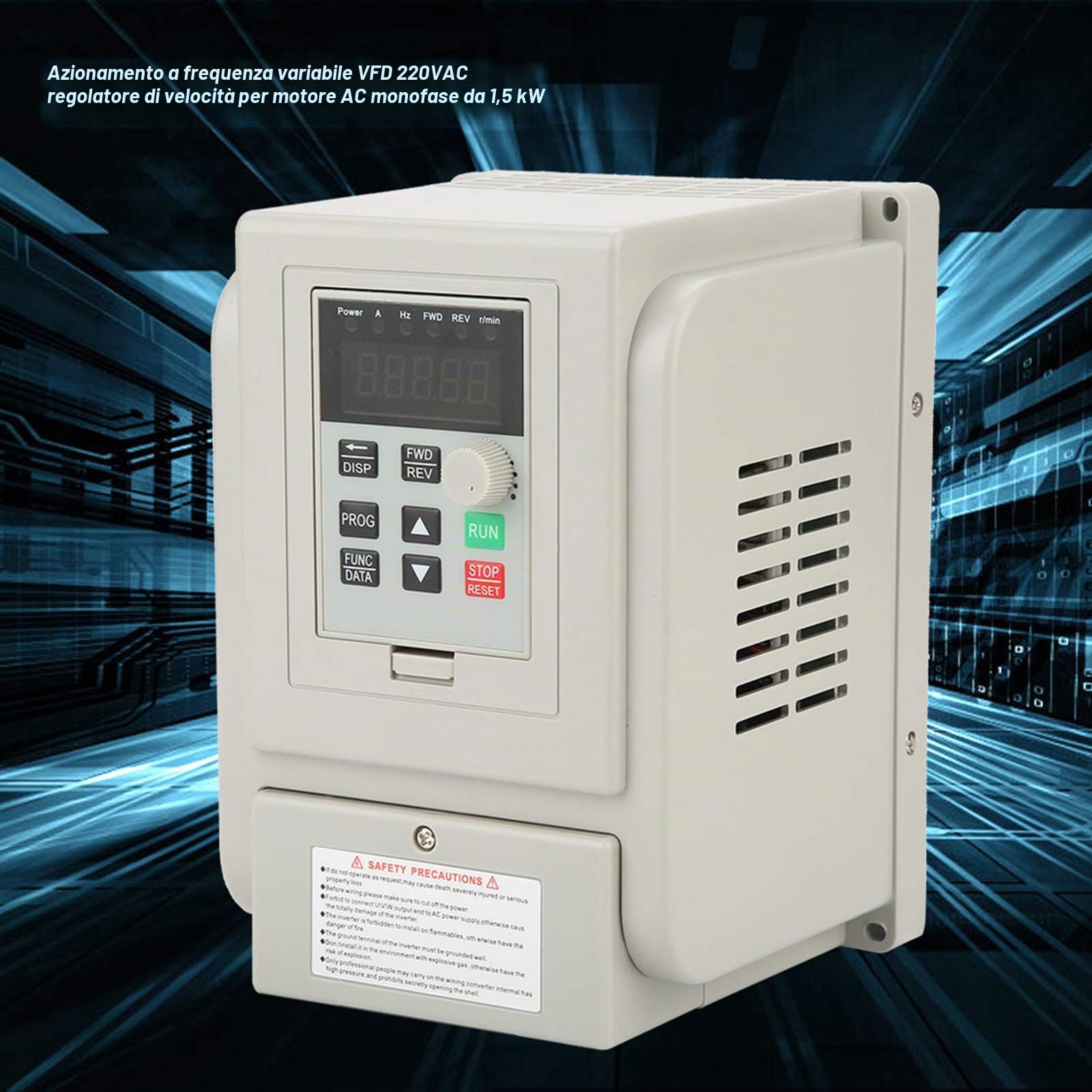AT2-1500X 220VAC Regolatore di velocità VFD ad Alte Prestazioni con azionamento a frequenza variabile Universale per Motore CA 1,5 kW monofase