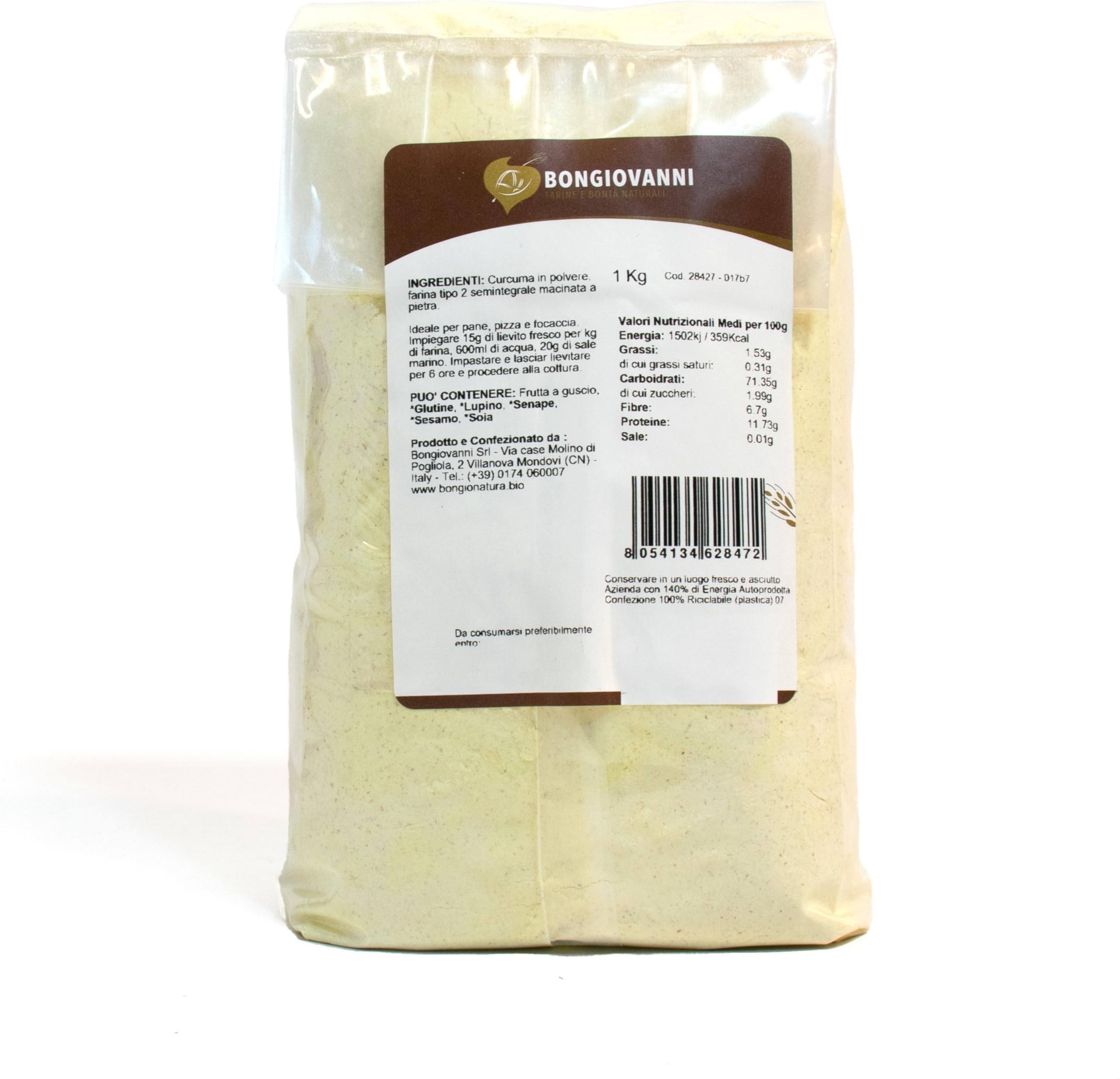 BONGIOVANNI FARINE E BONTA' NATURALI Curcuma In Polvere Bio - Formato da 1kg