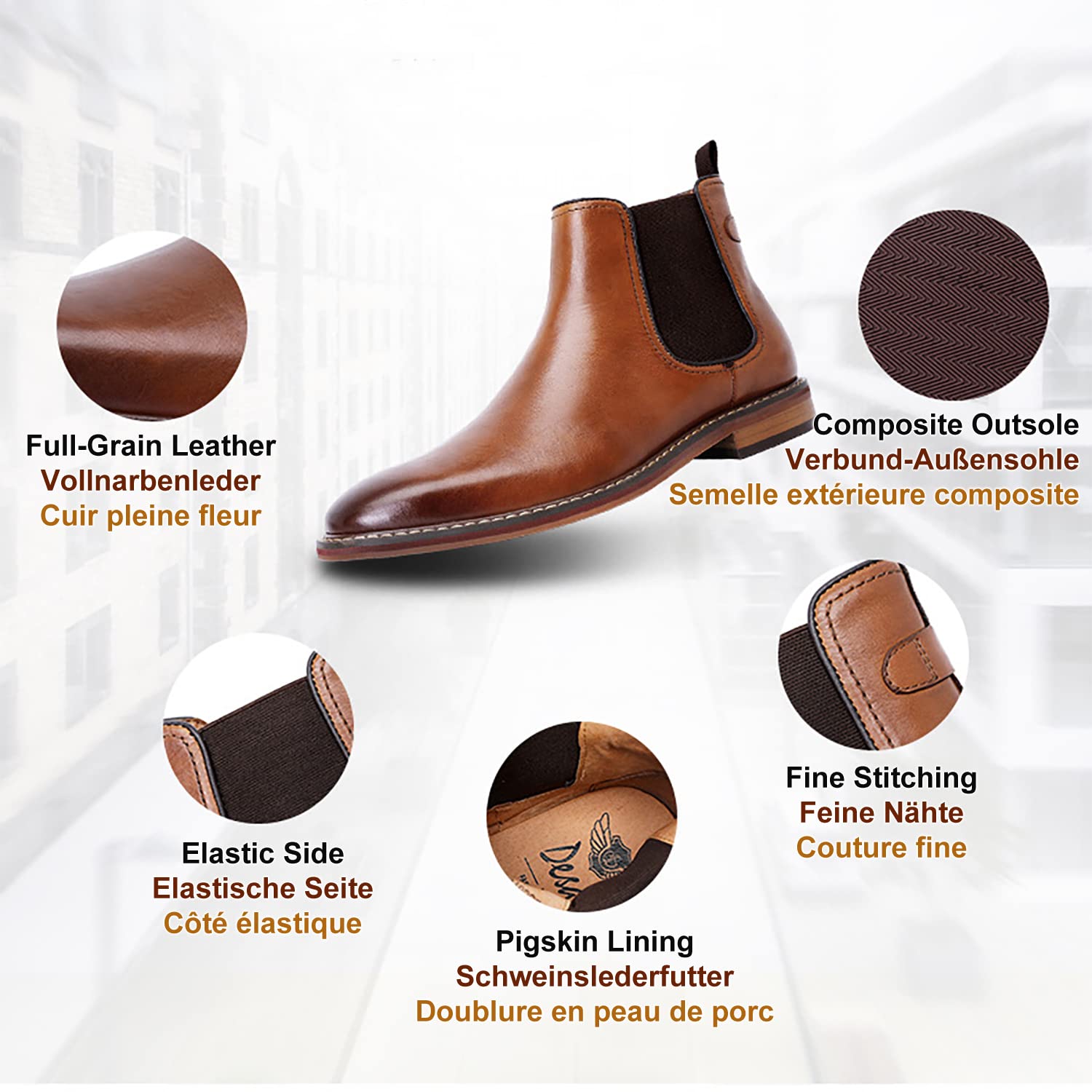 DESAI Chelsea Botas sin Cordones para Hombre