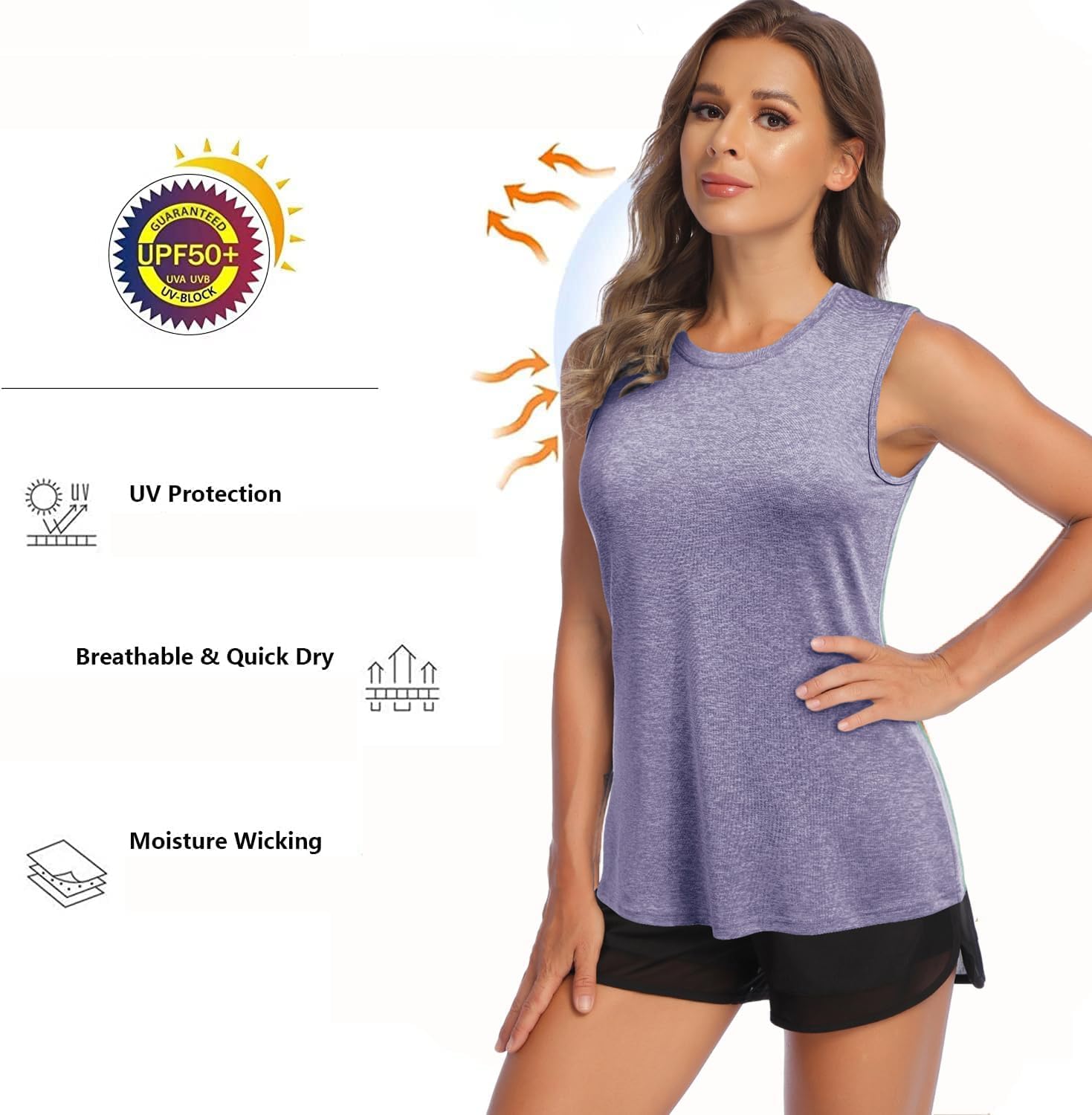 COOrun Women's Sleeveless Athletic Yoga Tank Tops Pack of 3 - Image 4