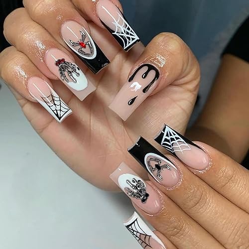 Vista 14 de YECIRALA - 50 dijes 3D negros para arte de uñas de Halloween para mujeres y niñas, Halloween, vacaciones, araña, telaraña, serpiente, gemas de uñas