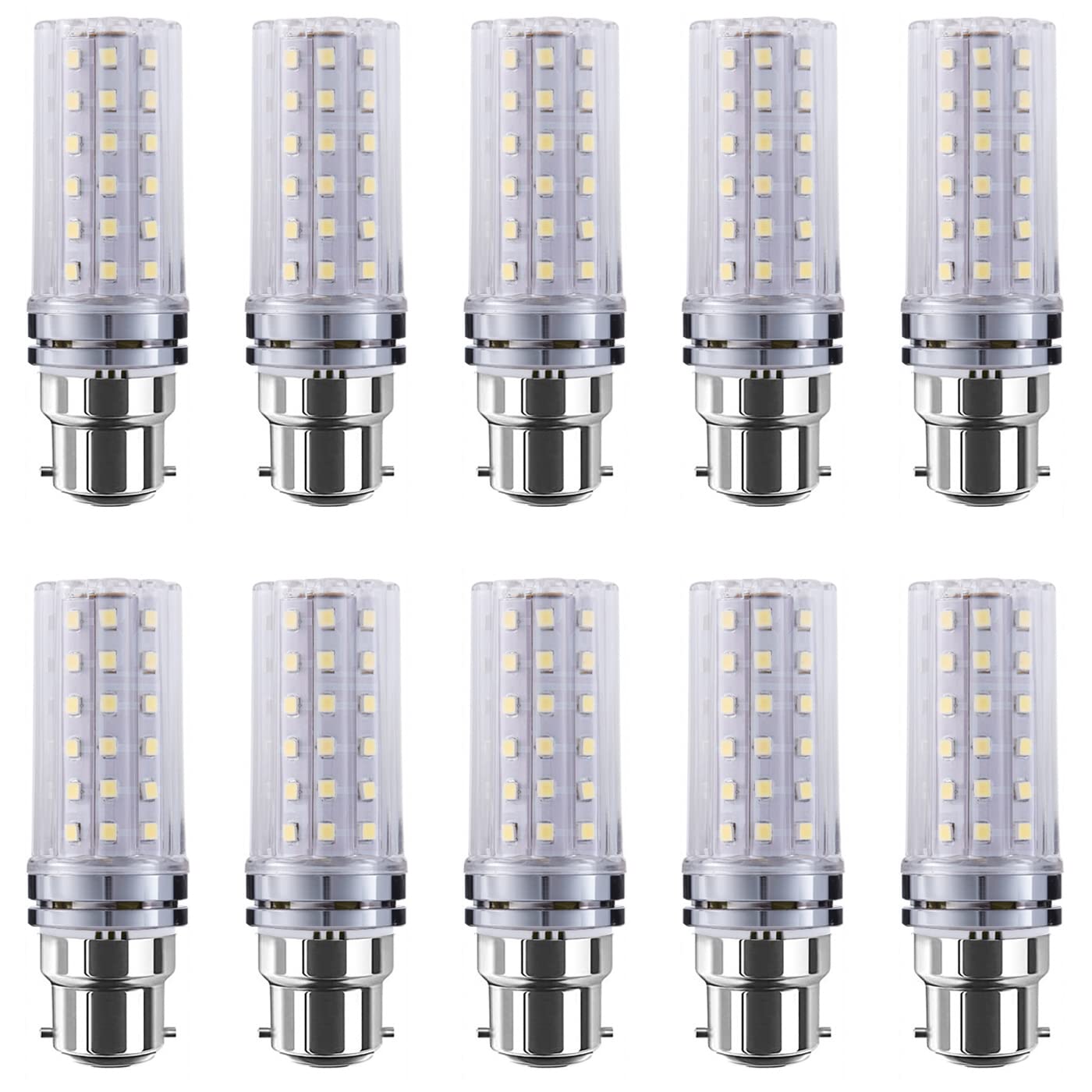 RYTM 10-Pack LED Bulb B22 B15 Double Contact Bayonet Base Corn Light Bulb 12 Watt 800LM 16 Watt