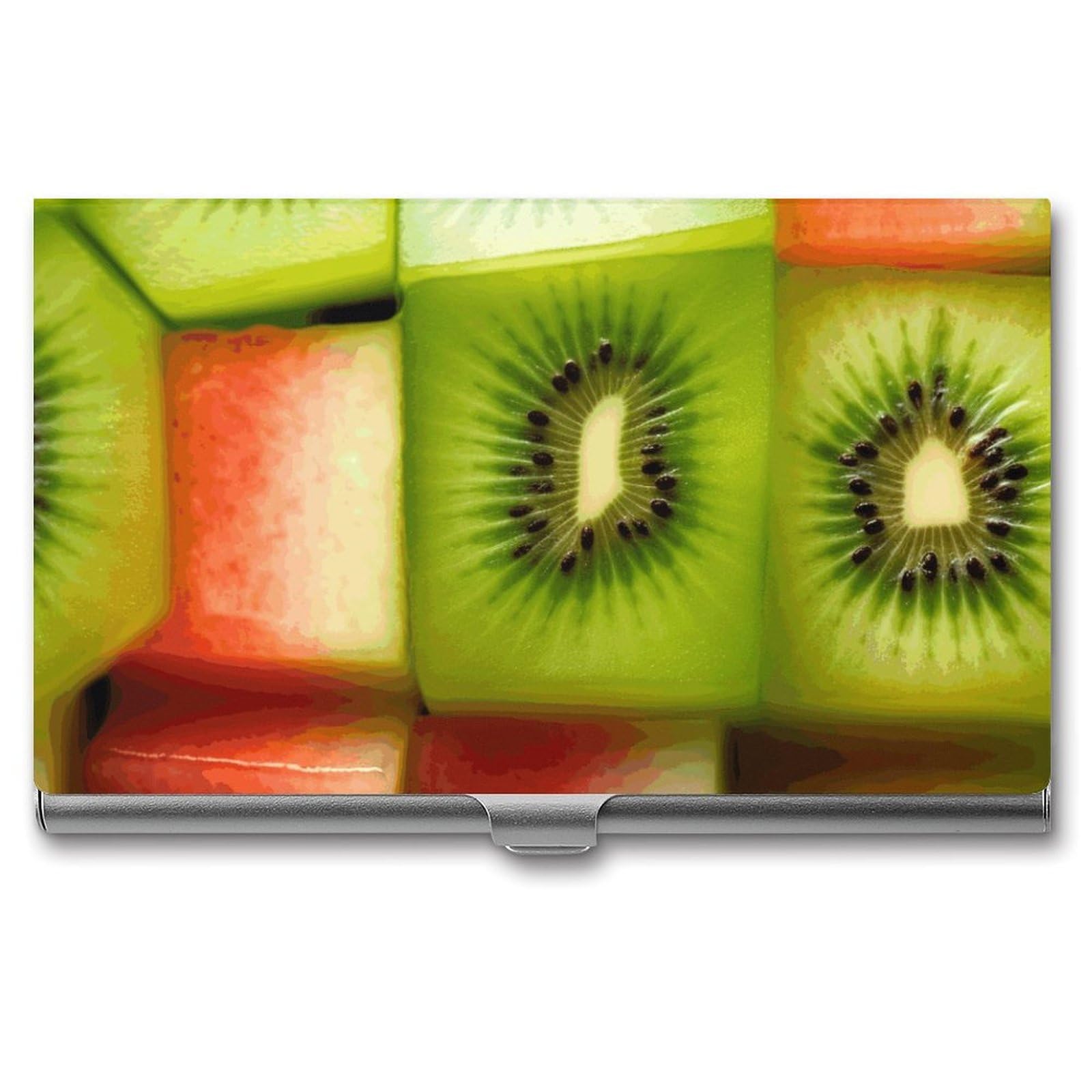 JTREHY Kiwi Watermelon Business Card Case Convenient to Carry Business Card Dispenser Durable Not Prone to Wear And Tear Business Card Holder for Men & Women