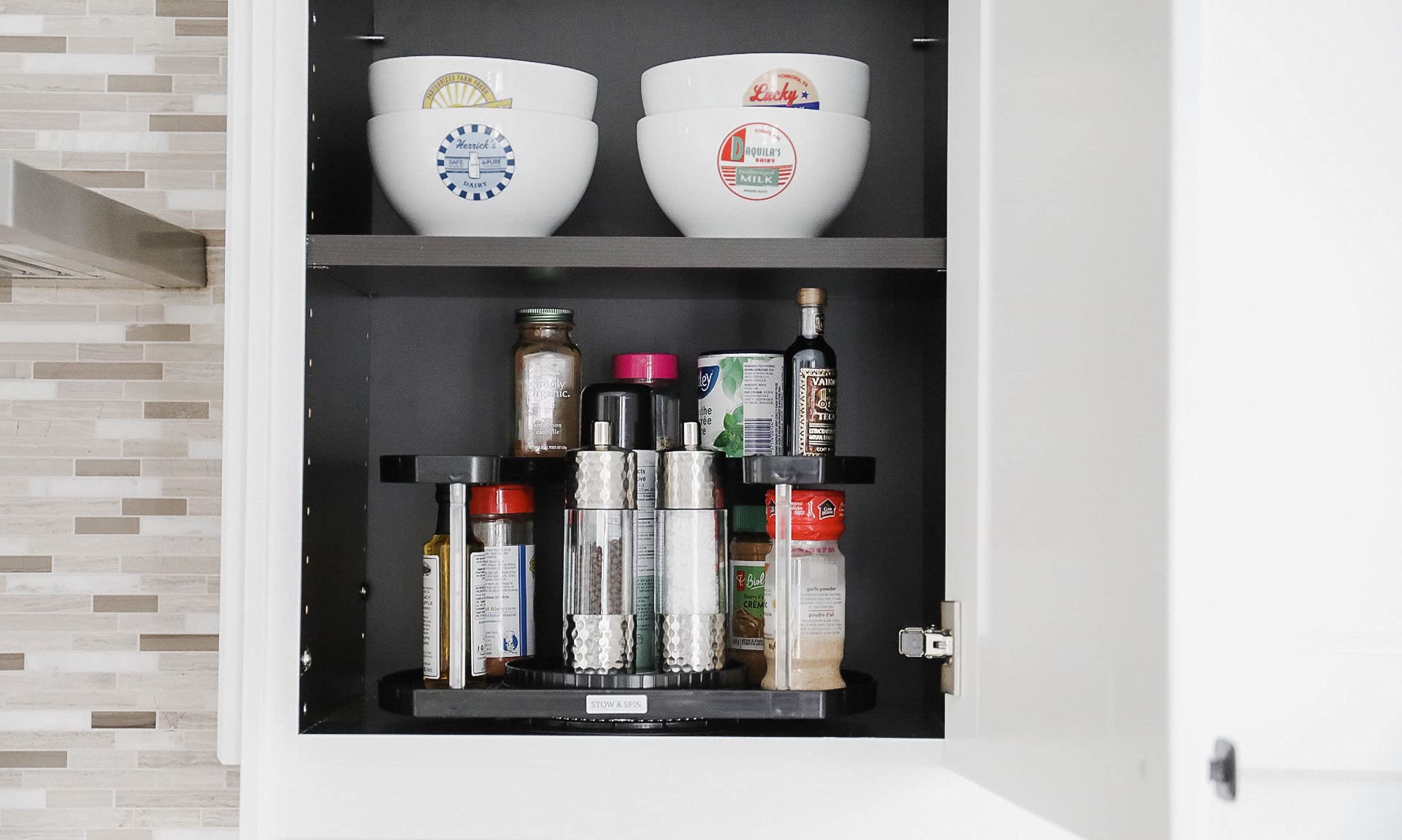 Buy Stow & Spin 2 Tier Lazy Susan Turntable Spice Rack Organizer