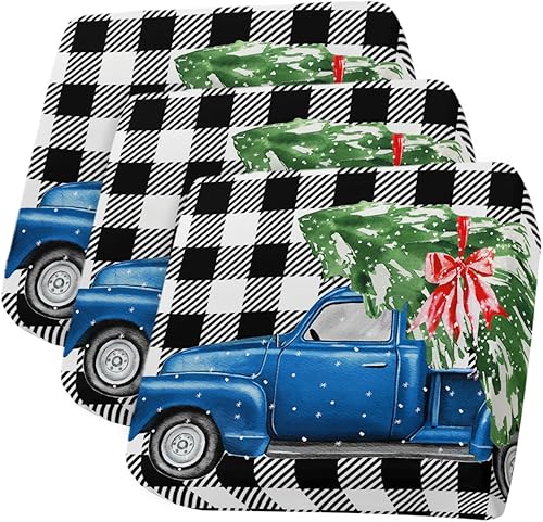 Fundas de cojín para sofá, diseño de camión azul de Navidad, diseño de búfalo negro y blanco, fundas elásticas para sofá, fundas protectoras de