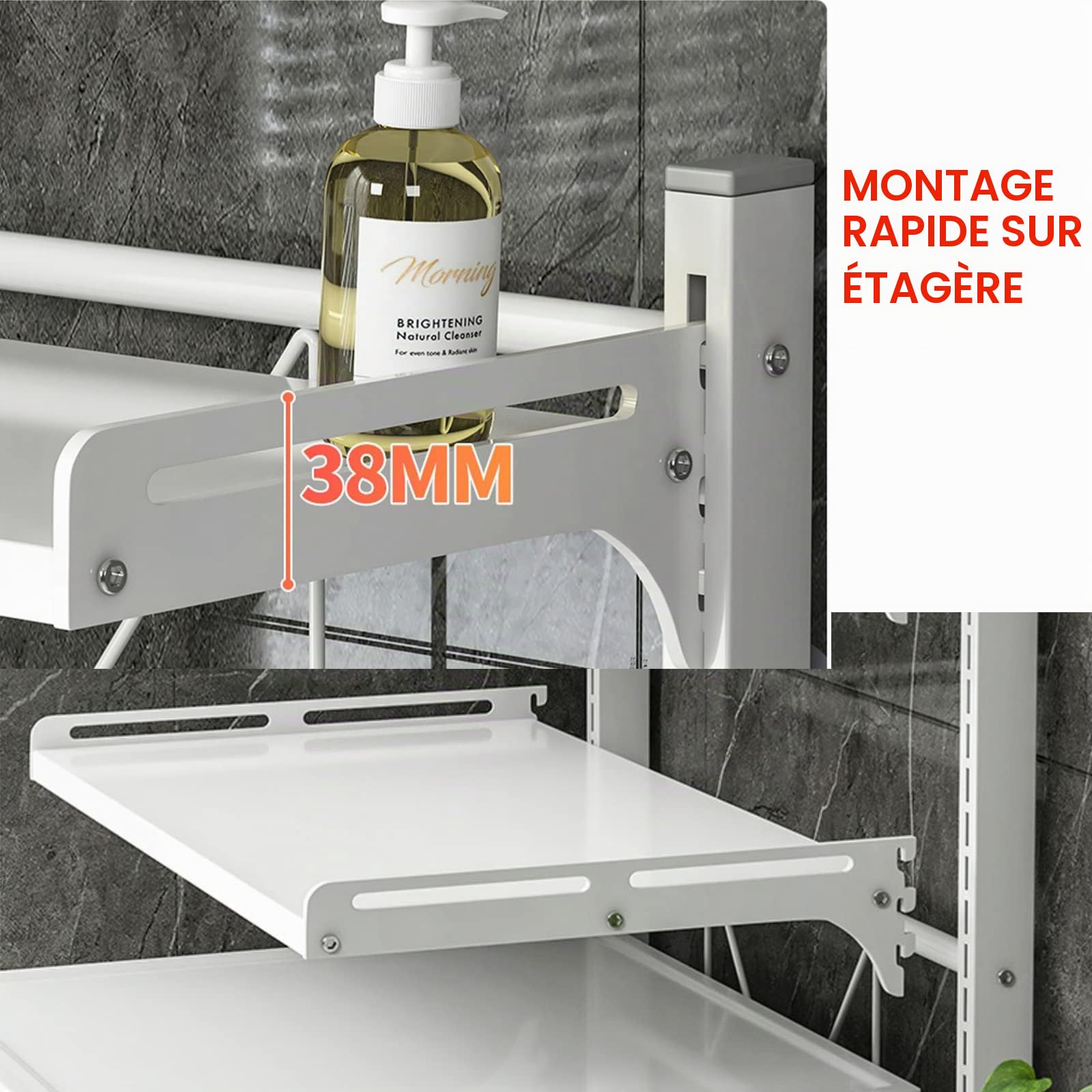Organisateur de Toilettes sur pied Réglable Support de Rangement pour Étagère à Linge Salle de Bain Espace Économisé, au-Dessus de l'étagère de la Machine à Laver, Rangement pour Lave-Linge Utilitaire