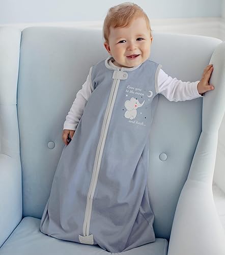 Miniatura 8 de Saco de dormir para bebé, 1.0 TOG, manta de algodón orgánico para bebé con cremallera bidireccional, saco de dormir de transición para bebé, saco de