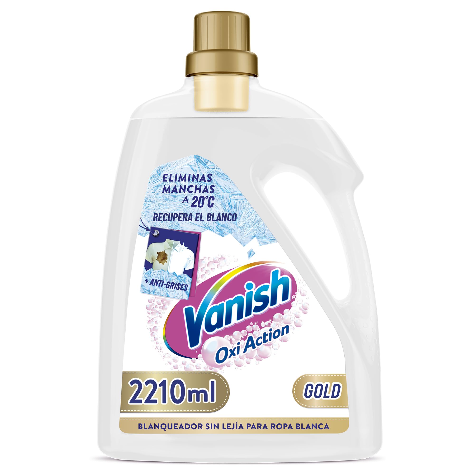 Vanish Oxi Action Gold Quitamanchas multipoder para la ropa, Elimina Olores y Evita Desteñidos, en gel, sin Lejía, 2210 ml en oferta en Amazon
