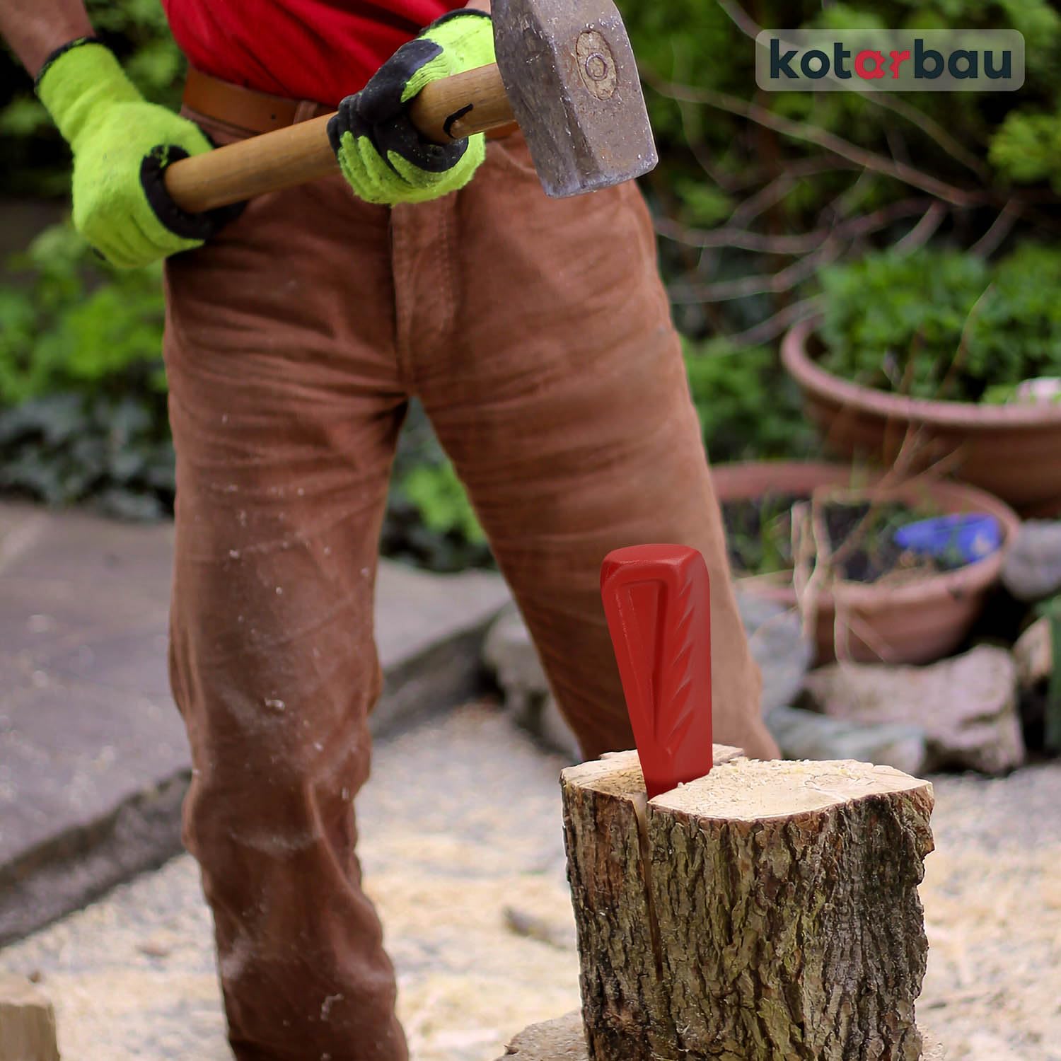 KOTARBAU® Geschmiedeter Spaltkeil aus Stahl 214 mm 2,2 kg Keil Holzspaltkeil Spaltgranate Holzspalter Fällkeil Scheitkeil Nachsetzkeil SchwarzTreibkeil zum Spalten von Holz
