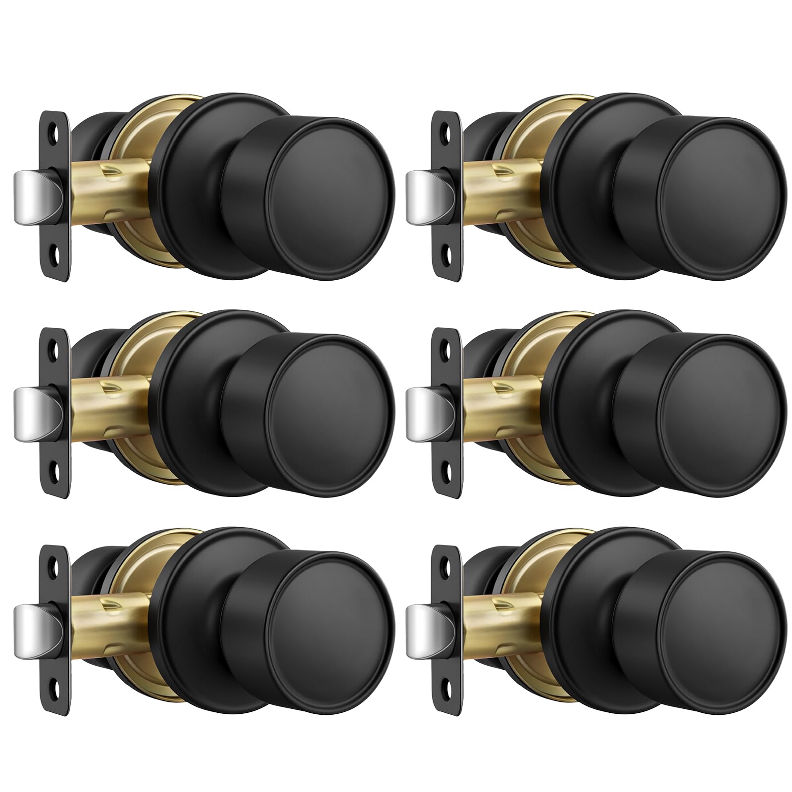 Goldenwarm Matte Black Privacy Door Knobs (10 Pack) -26
