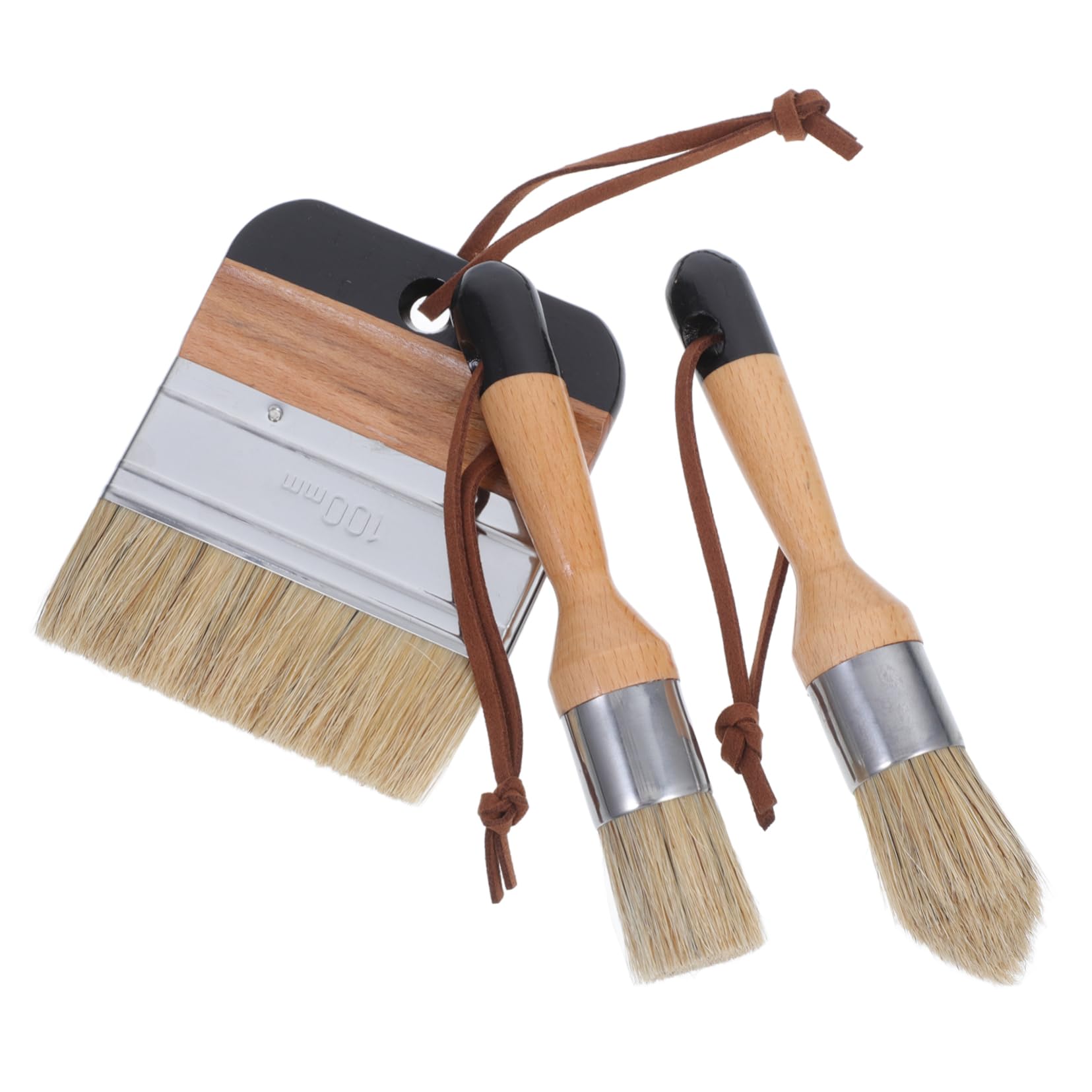 Ensemble de brosses rondes Holibanna pour éliminer les traces de peinture sur le bois