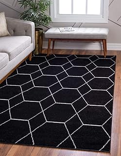 Unique Loom Trellis Frieze Collection Area Rug - Geometric (8' x 10', Bl...