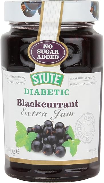 Stute No Added Sugar Diabetic Blackcurrant Jam (430g) - Pack of 2