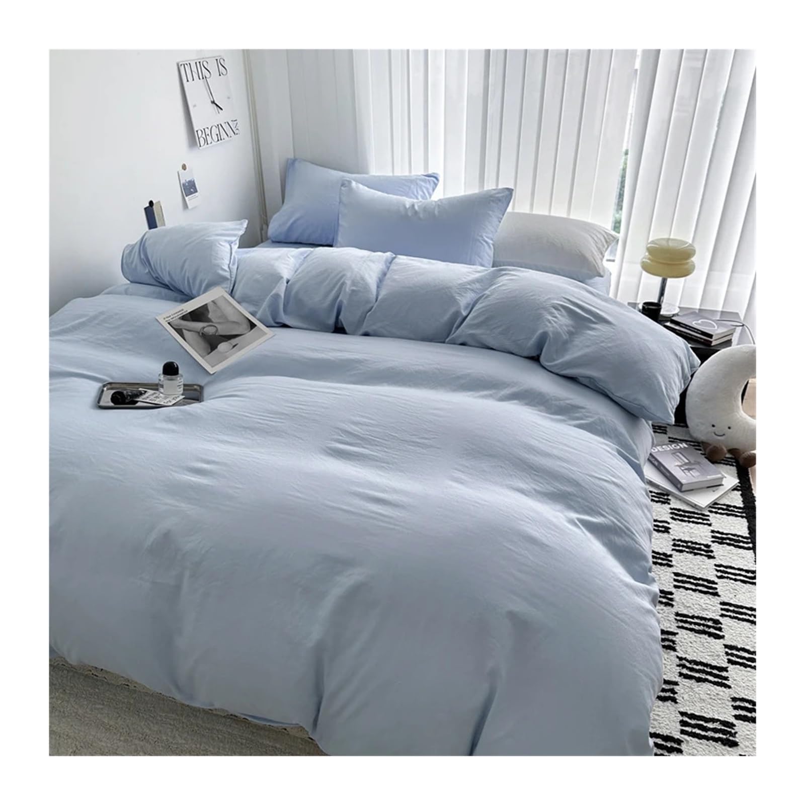 Parure de lit coton bleu azur pour transformer votre chambre en un cocon de douceur