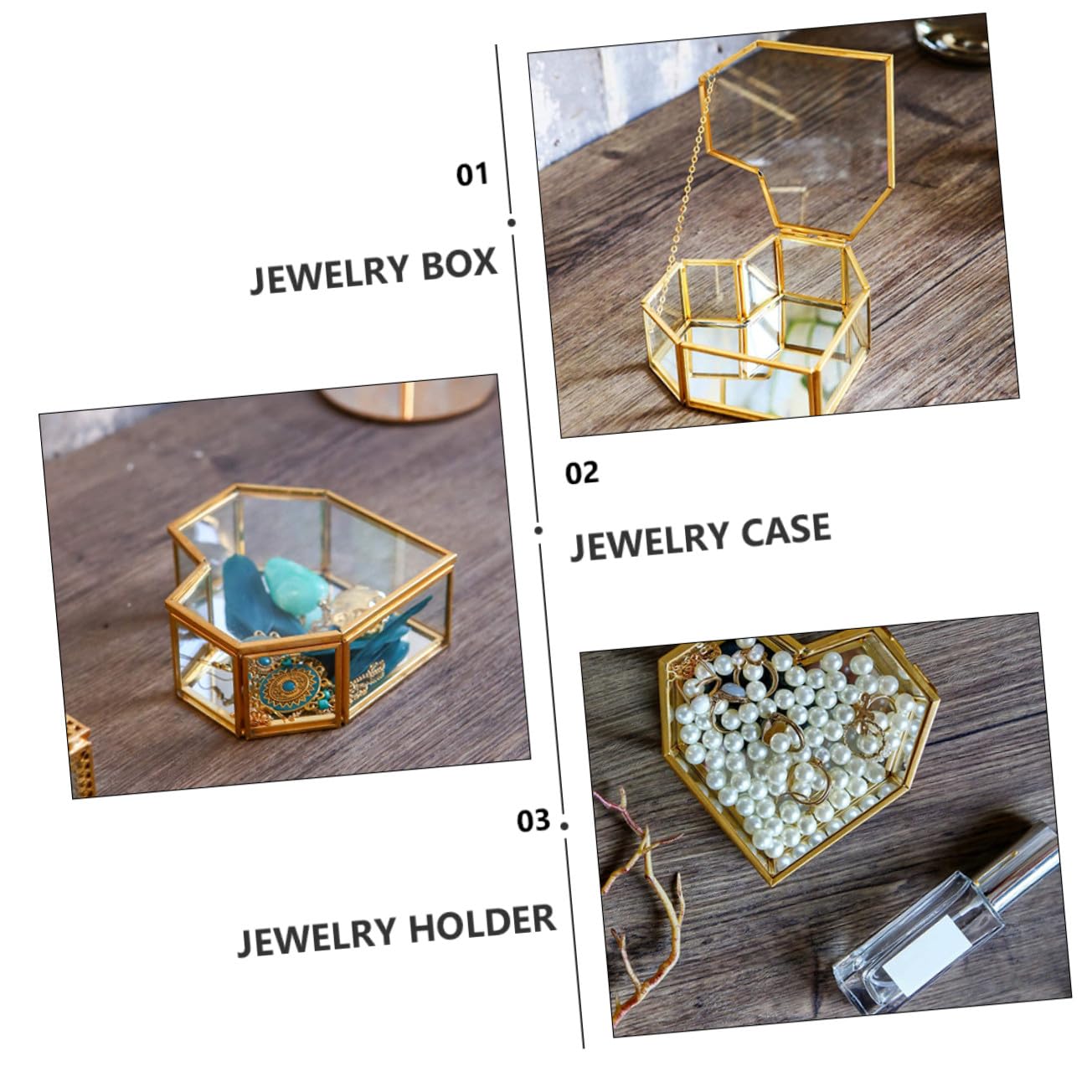 Hemobllo Joyero de Caja para Guardar Joyas Expositor para Collares y Pendientes Organizador de Exhibición de Joyas para Uso Dormitorio