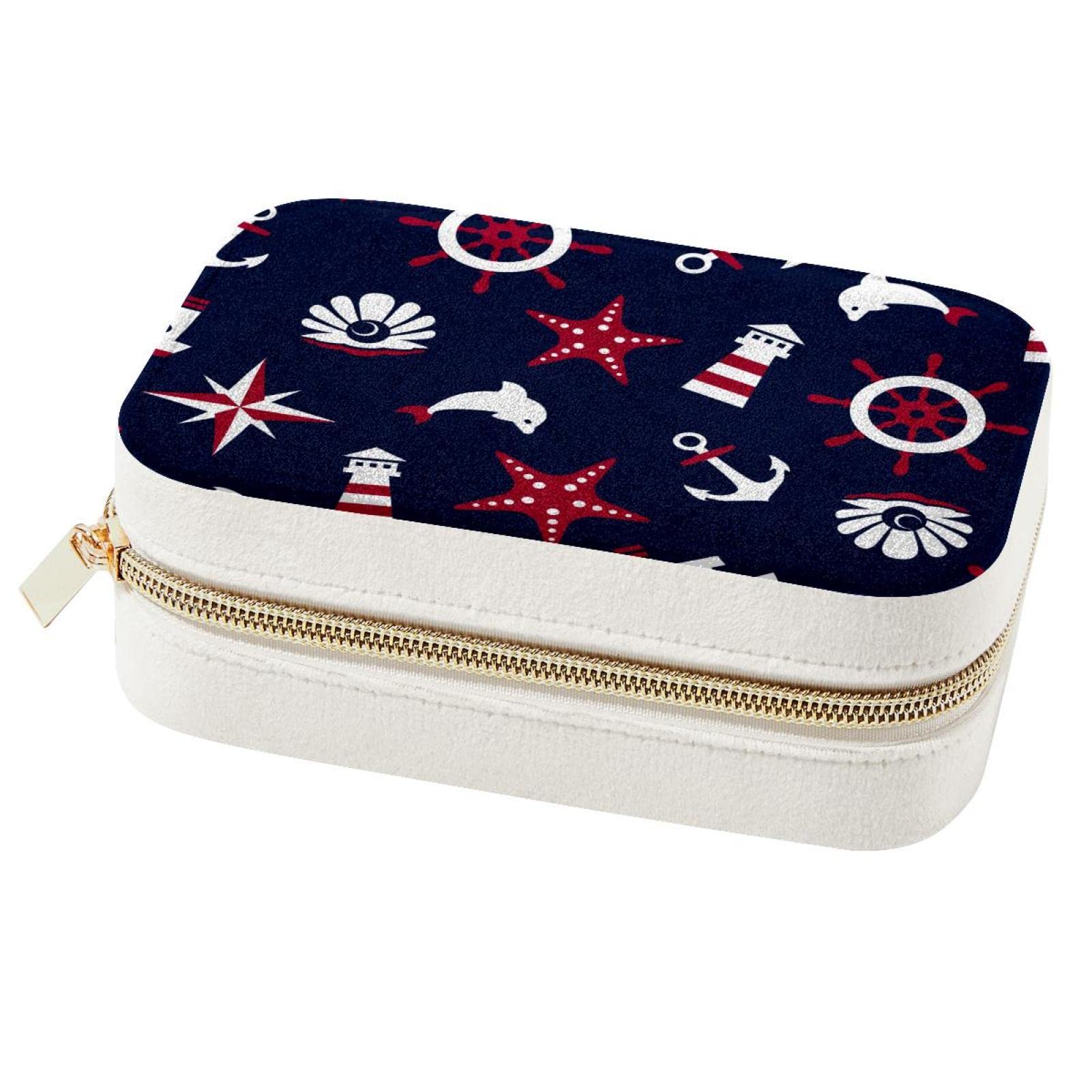 Cadeau demoiselle d'honneur : boîte à bijoux portable à motif marin unique