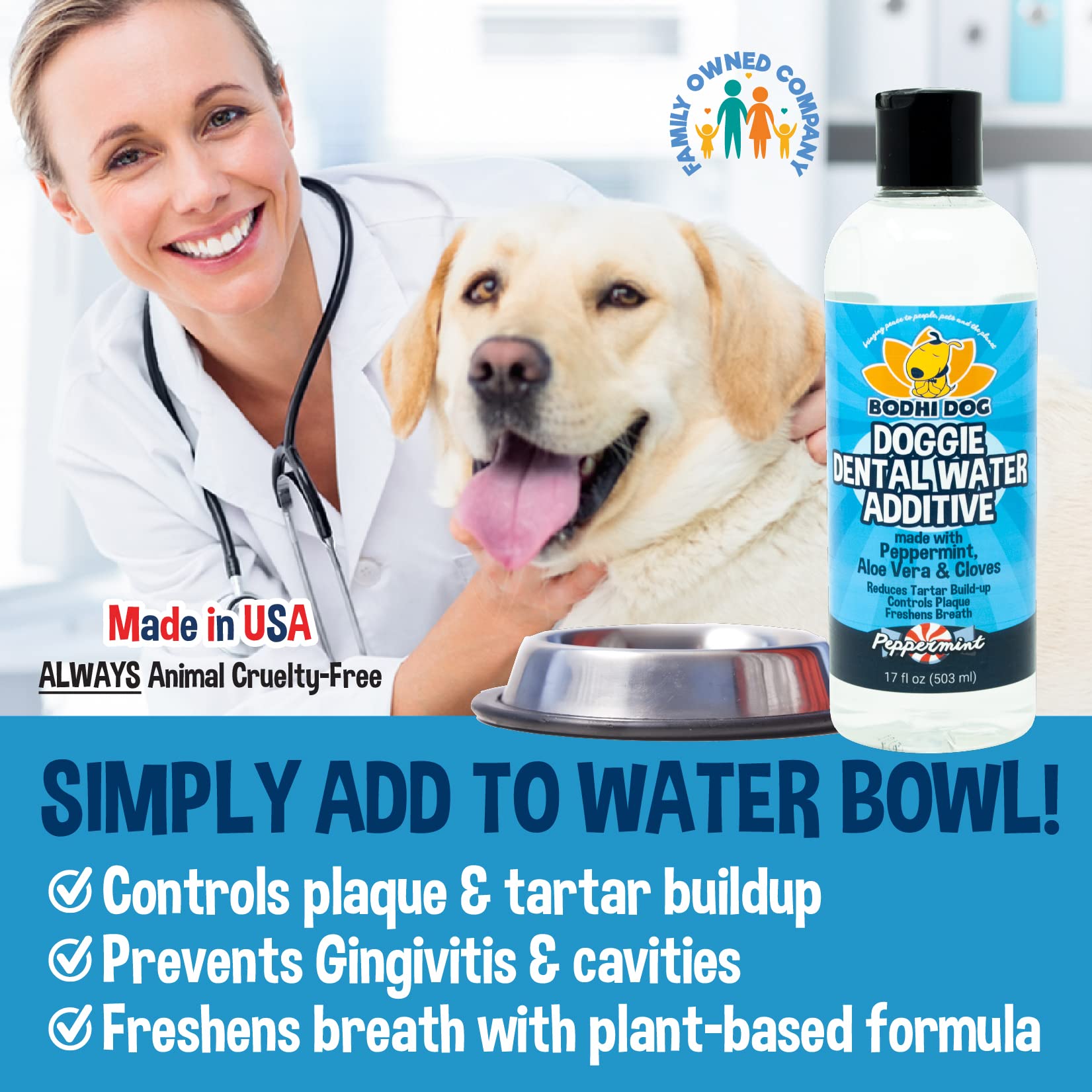 Bodhi Dog Peppermint Dental Dog Water Additive - Dental Water Additive for Dogs & Pets - Teeth, Breath & Healthy Gums - Freshens Breath & Reduces Tartar Build Up - Oral Care Cleaner- Made in USA, 17oz - image 5