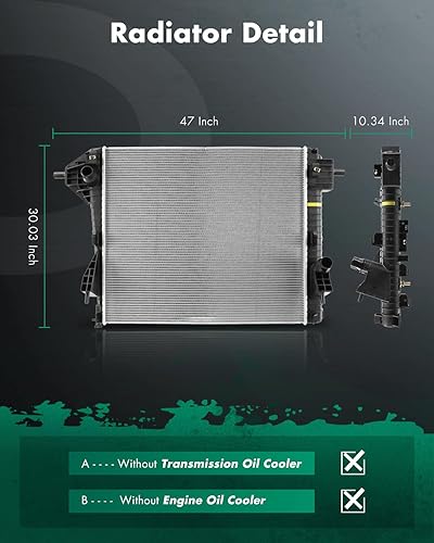 Vista 325 de SCITOO Radiador 2839 apto para Jeep 2006-2010 para Jeep para Commander 3.7L 2005-2010 para Jeep para Grand Cherokee 3.7L 2005-2009 para Jeep