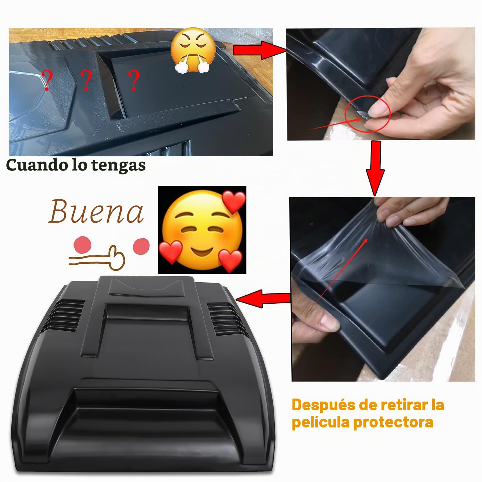 Pala grande para capó Protector de capó para Ford Ranger 2015-2022 Wildtrak Raptor Limited XL XLT Tremor Platinum T7 T8 MK2 MK3 ABS Paneles de capó