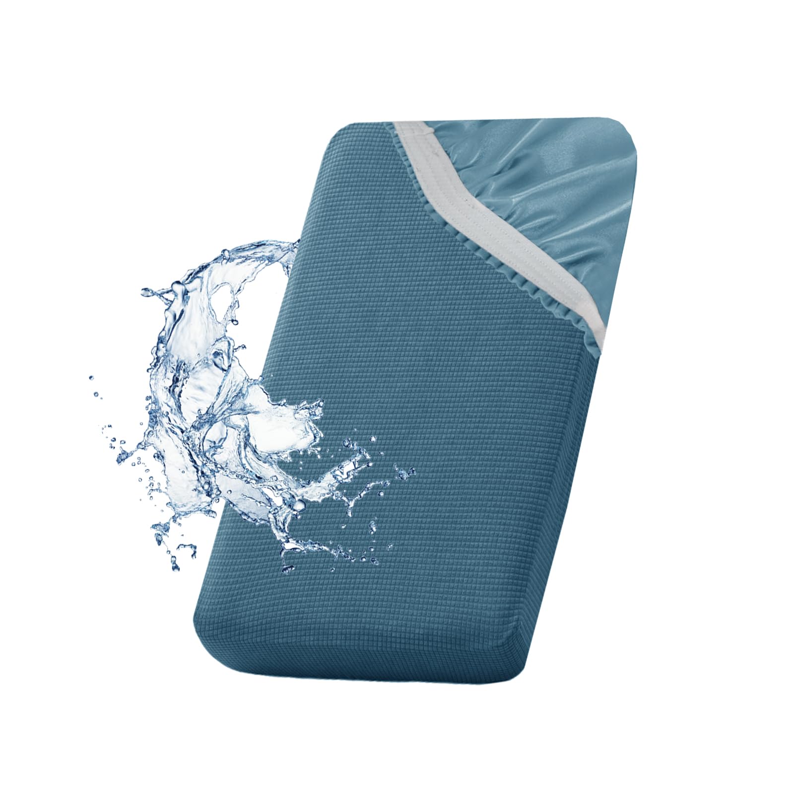 SYLC Waterproof Sofa Cushion Cover, Non-slip Sofa Seat Cushion Covers with Ties, Stretch Couch Cushion Covers Replacement (Blue,W 130-160 cm, D 85-100 cm) โ image 1