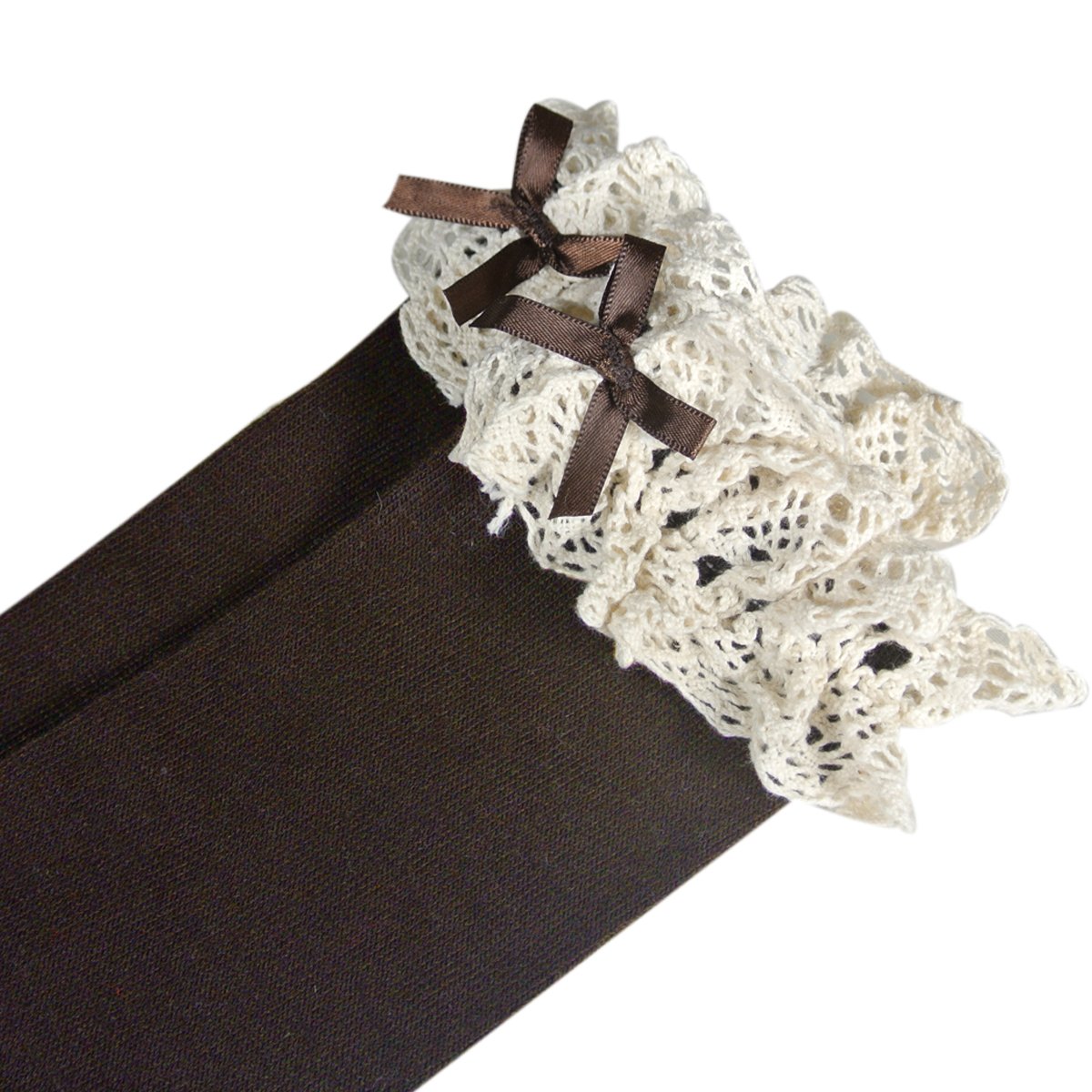 Wrapables Mädchen Socken mit Spitze, Rüschen und Schleife, 5 Stück